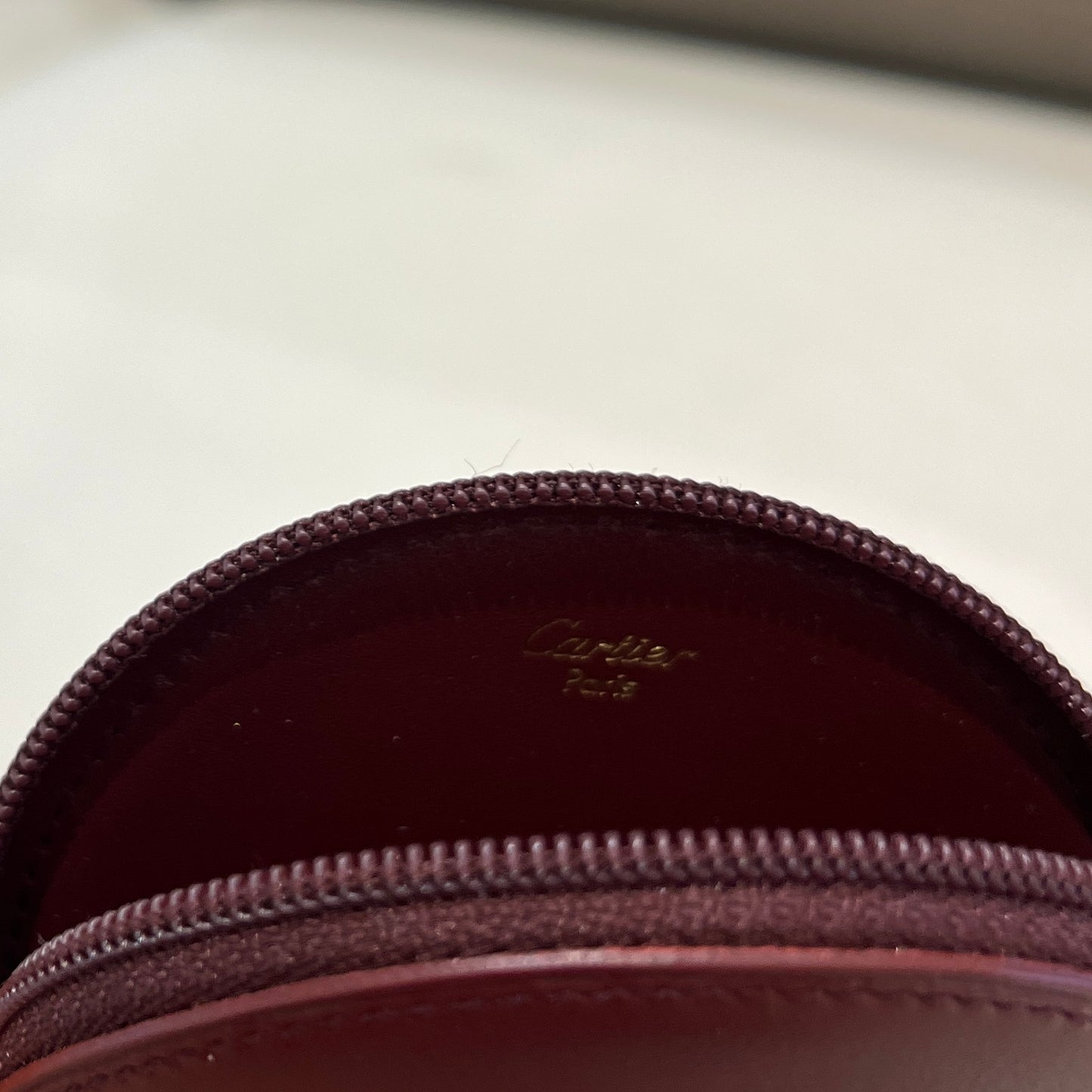 Cartier Burgundy Calfskin Must De Coin Case