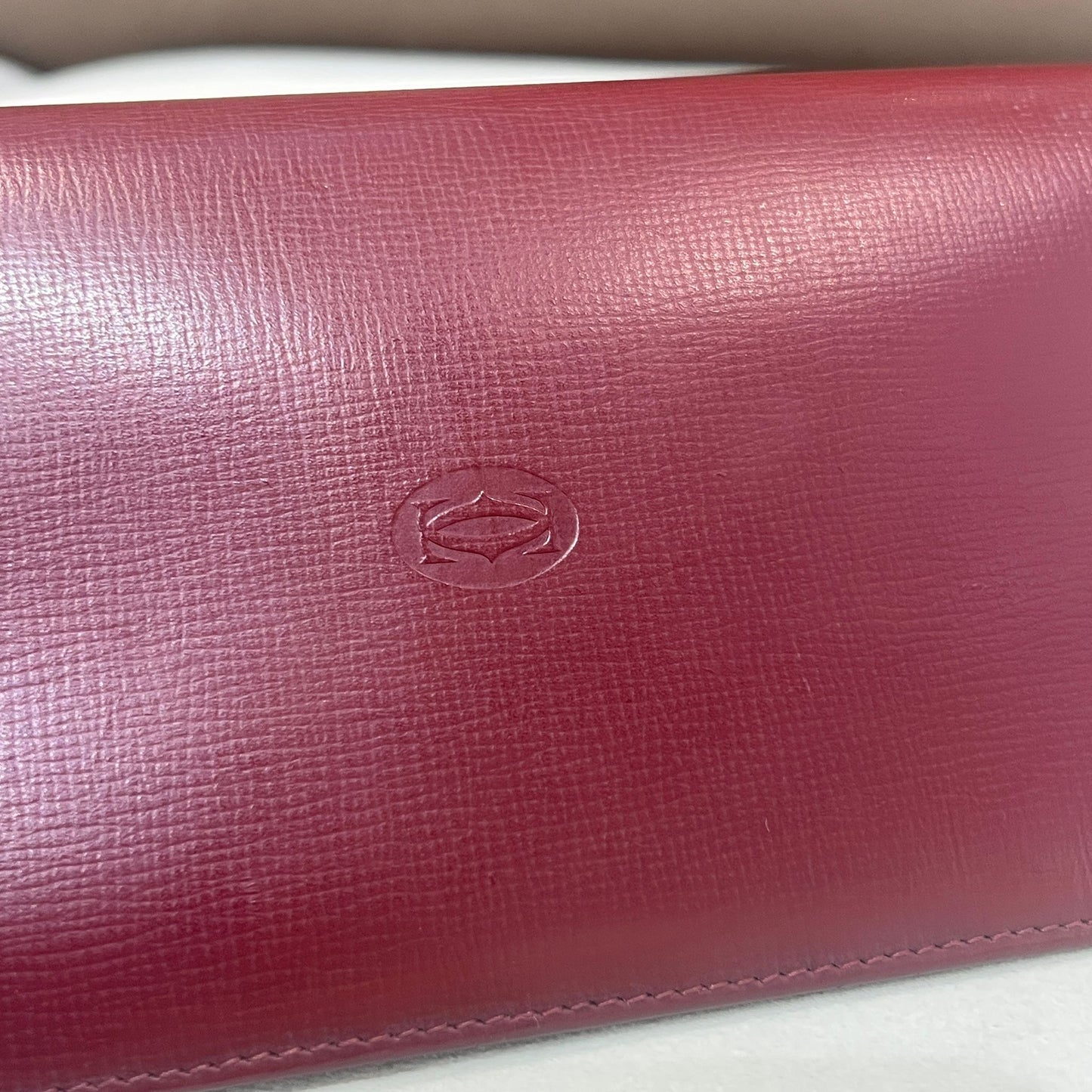 Cartier Vintage Bordeaux Leather Slim Long Wallet