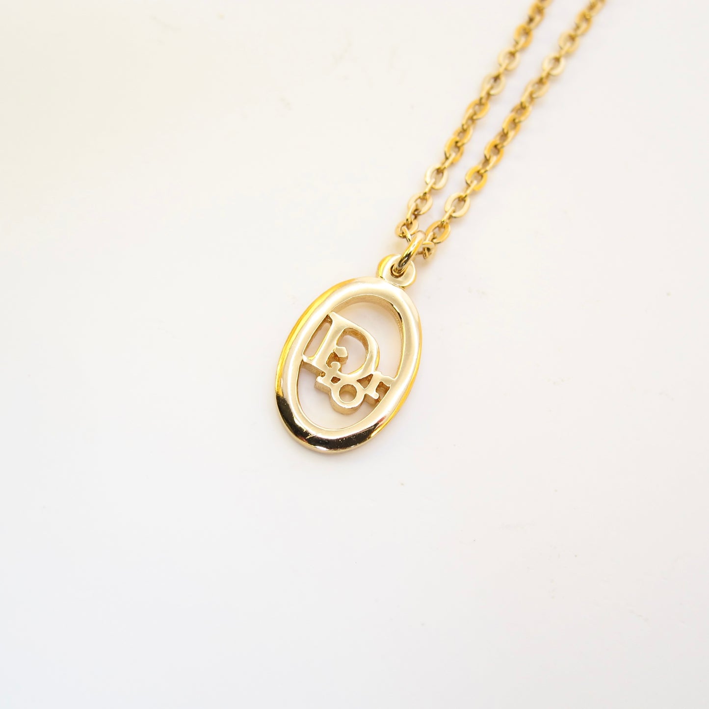 Christian Dior 復古 Dior 橢圓形金色項鍊