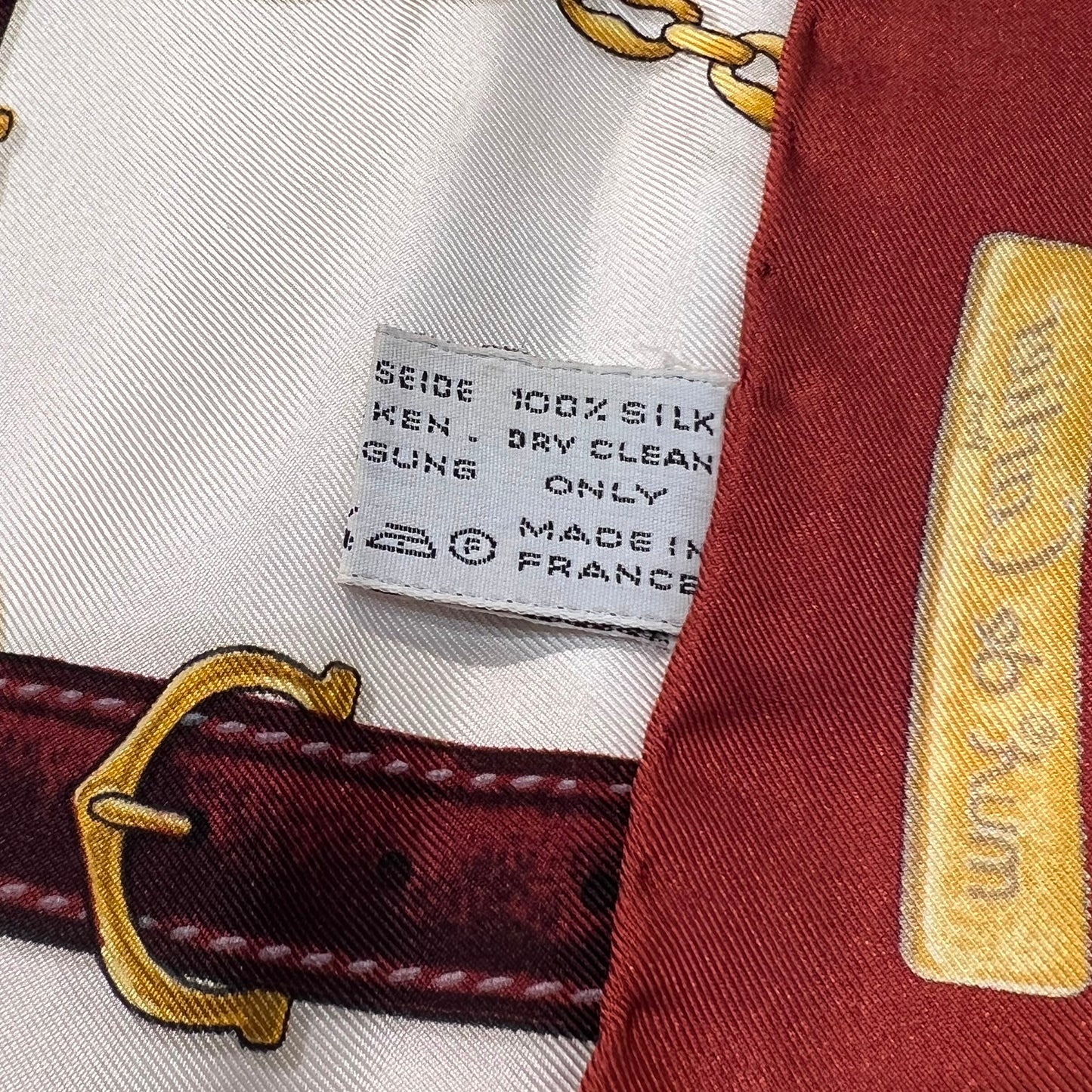 Cartier Vintage Must De Cartier Belt & Chain Motif Silk Square Scarf