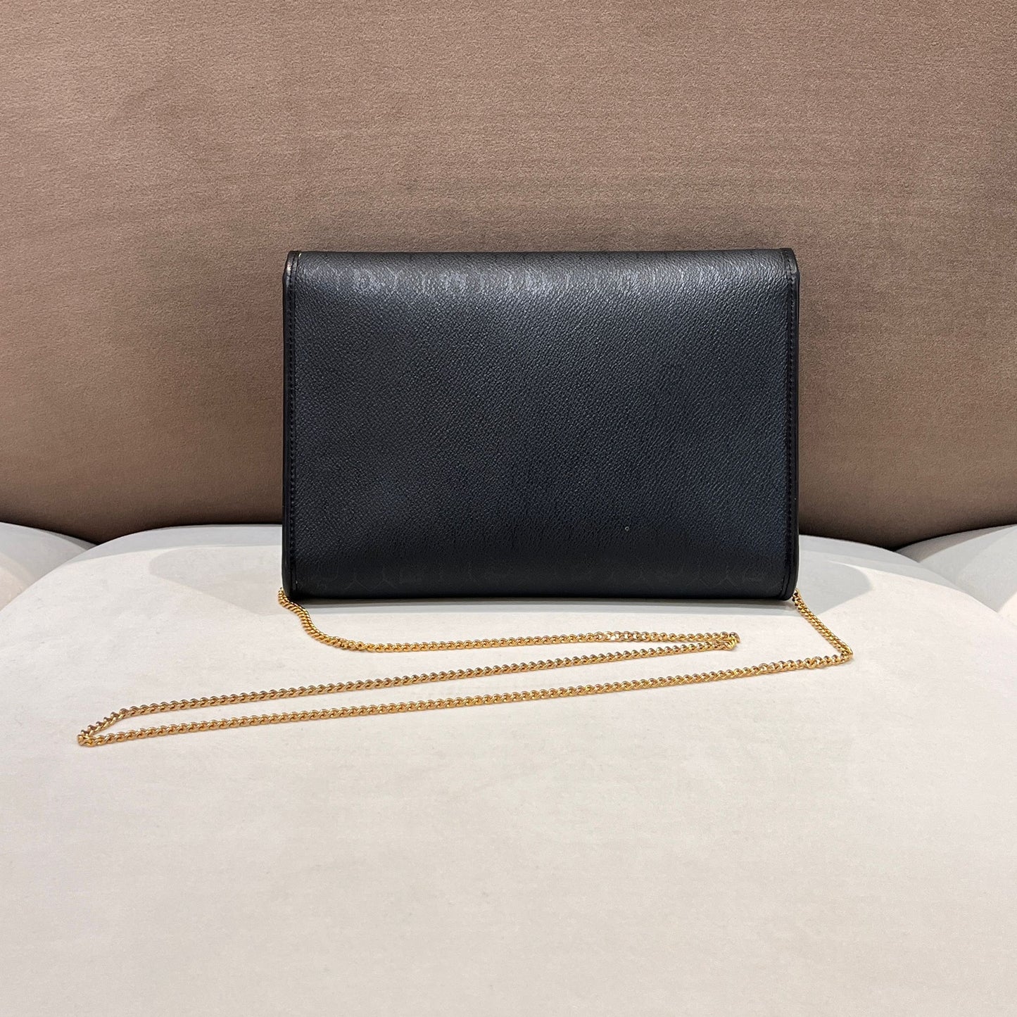 Christian Dior Vintage Black Honeycomb Leather Chain Shoulder Bag