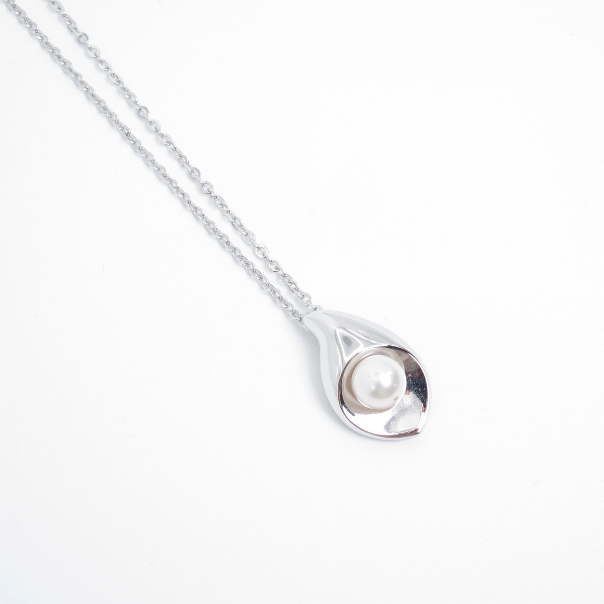 Tasaki Vintage Silver Teardrop Pearl Necklace