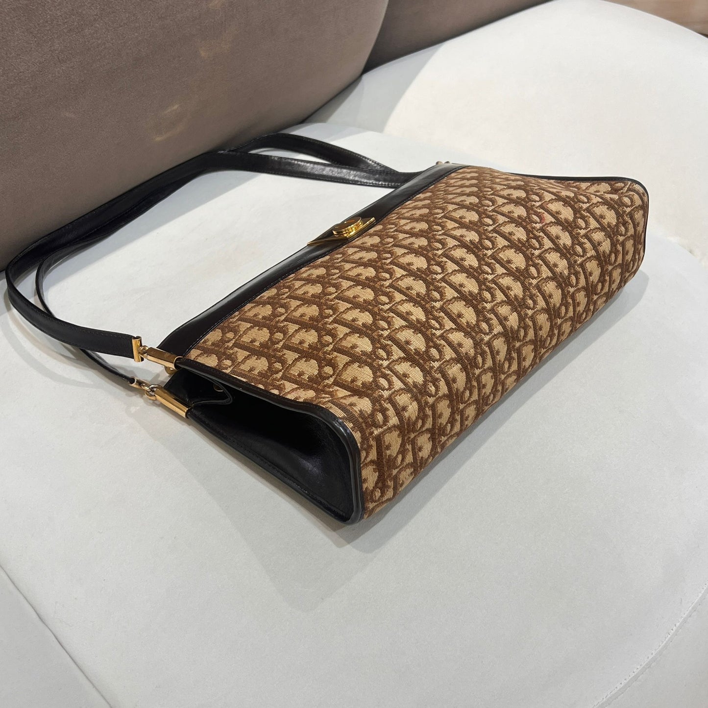 Christian Dior Vintage Trotter Monogram Canvas East-West Shoulder Bag