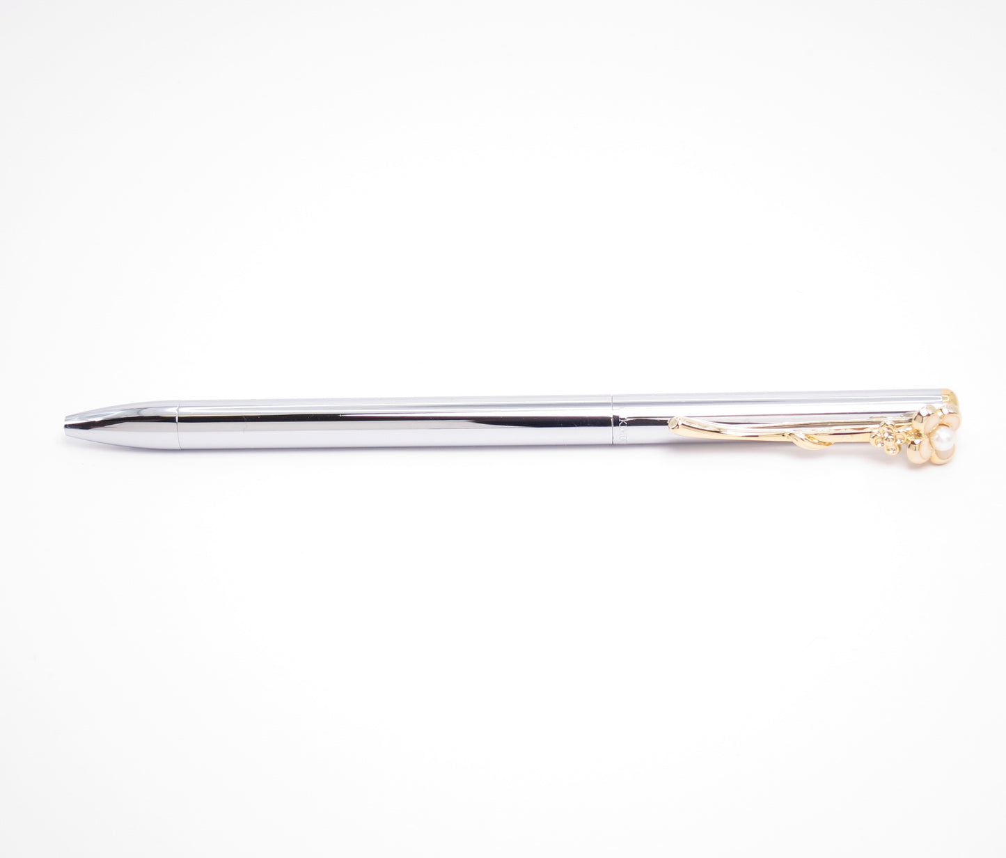 Mikimoto Vintage Flower Motif with Pearl Two Tone Ballpoint Pen