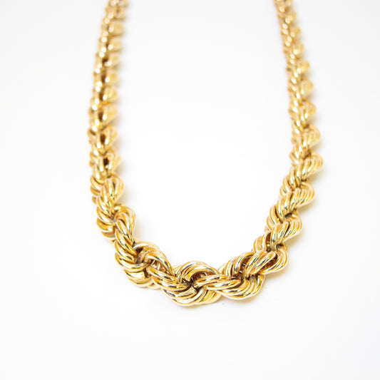 Christian Dior Vintage Twisted Golden Long Chain Necklace