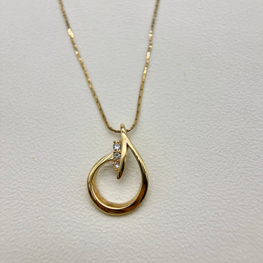 Givenchy Vintage G Logo with Rhinestone Golden Necklace