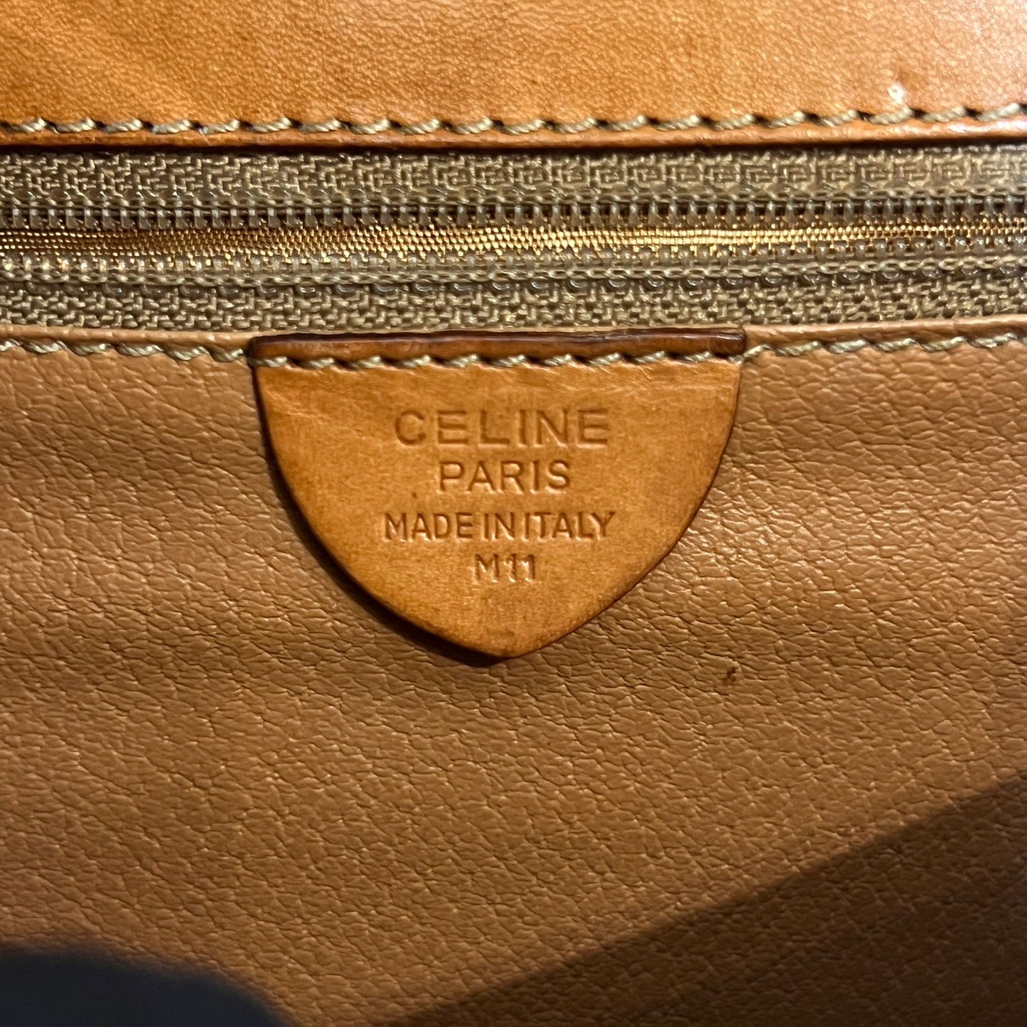 Celine Vintage Macadam Brown Leather Mini Top Handle Bag