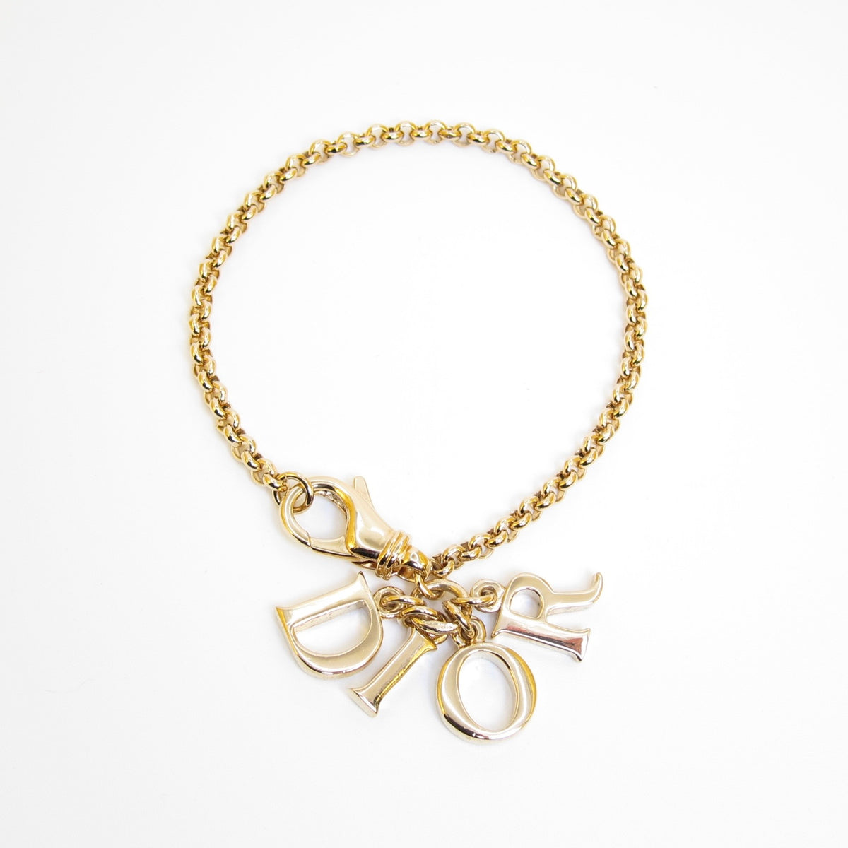 Christian Dior Gold-Tone Dior Letter Charm Bracelet, 18cm