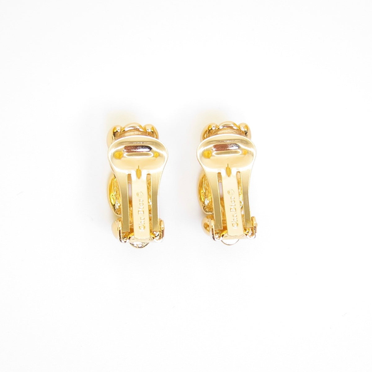 Christian Dior Vintage Crystal Pod Clip-On Earrings