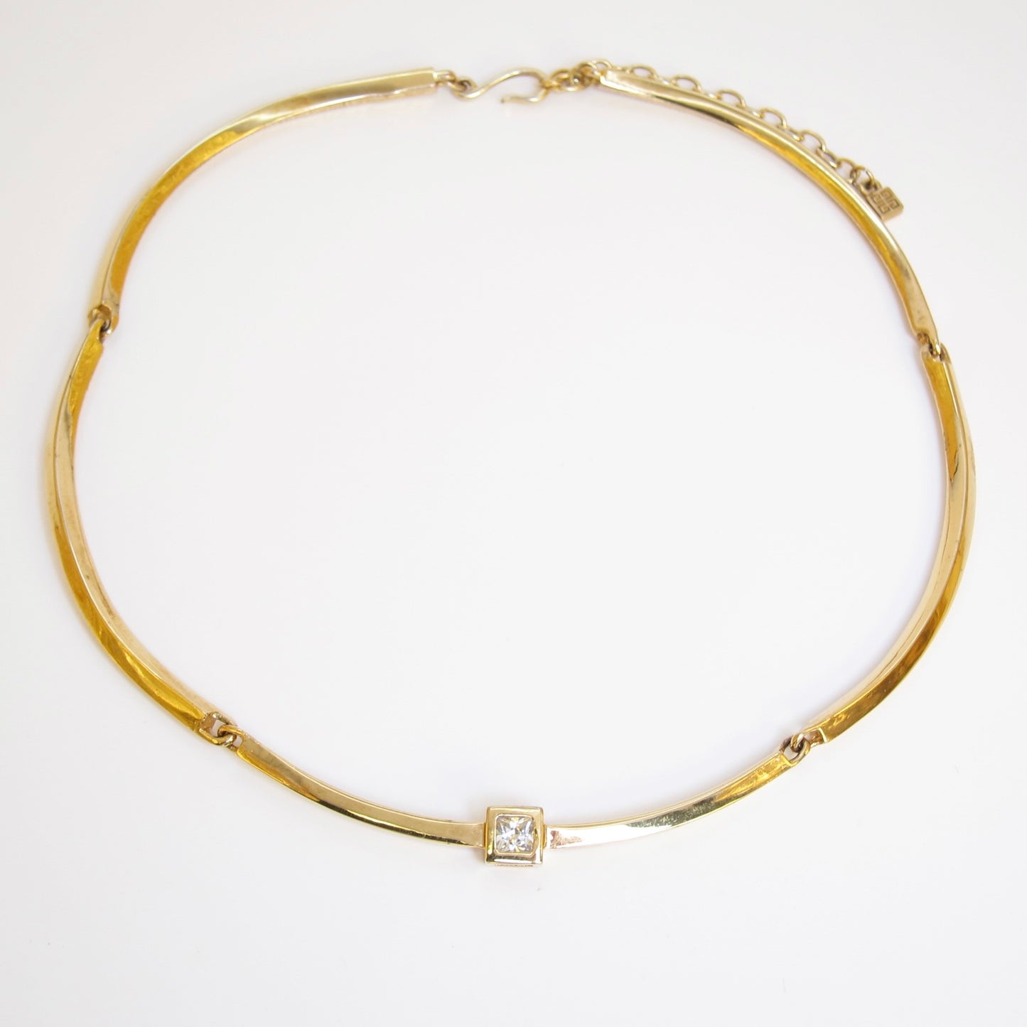 Givenchy Vintage Square Rhinestone Golden Choker