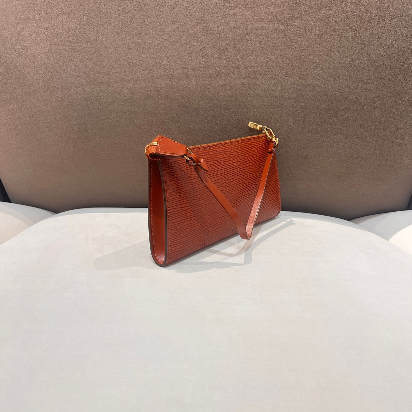Louis Vuitton Vintage Epi Leather Cognac Slim Pochette Shoulder Bag