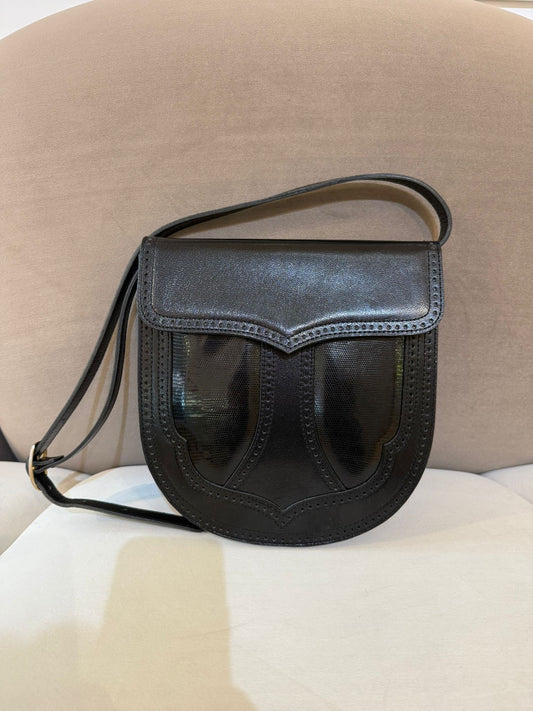 Yves Saint Laurent Vintage Black Leather Flap Shoulder Bag