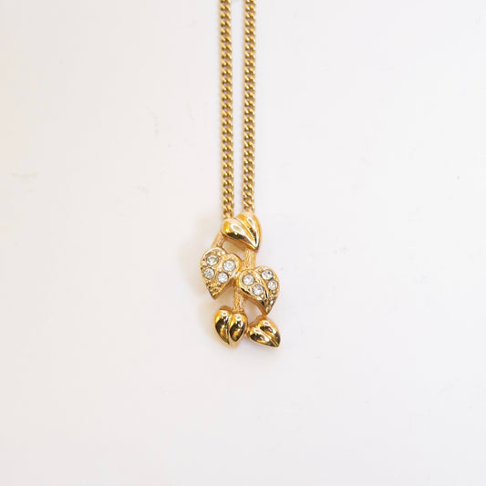 Christian Dior Vintage Multi Leafs Pendant with Golden Necklace
