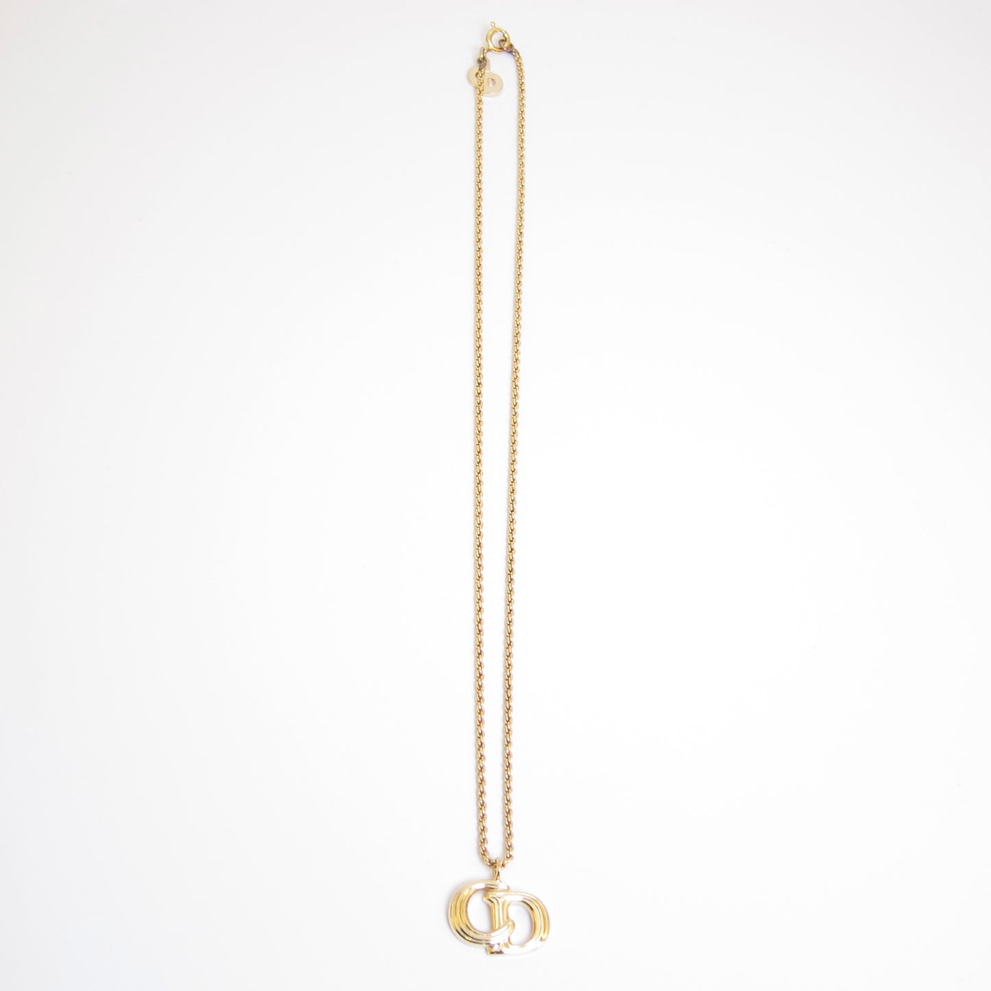 Christian Dior Vintage CD Logo Golden Necklace