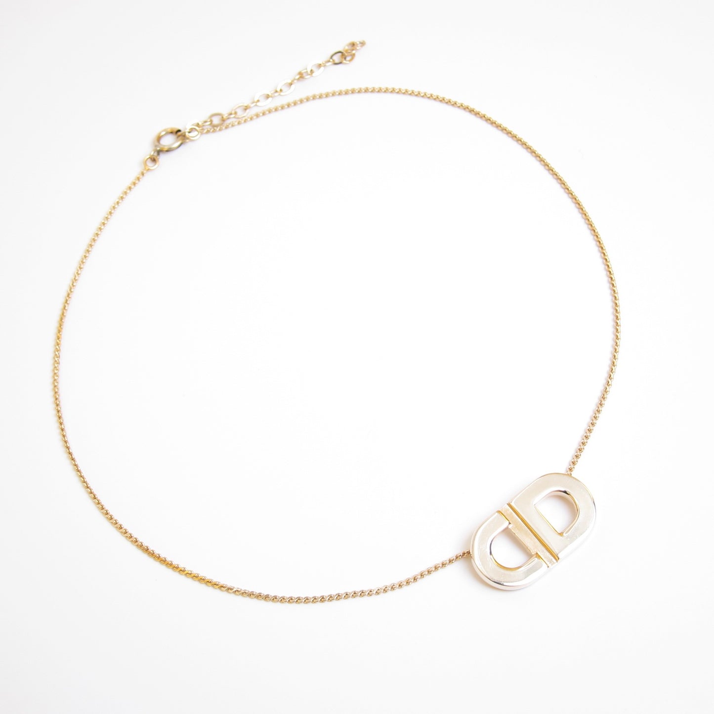 Christian Dior Vintage CD Logo Golden Necklace