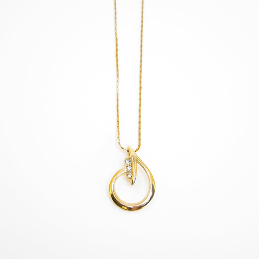 Givenchy G Logo with Rhinestone Golden Necklace