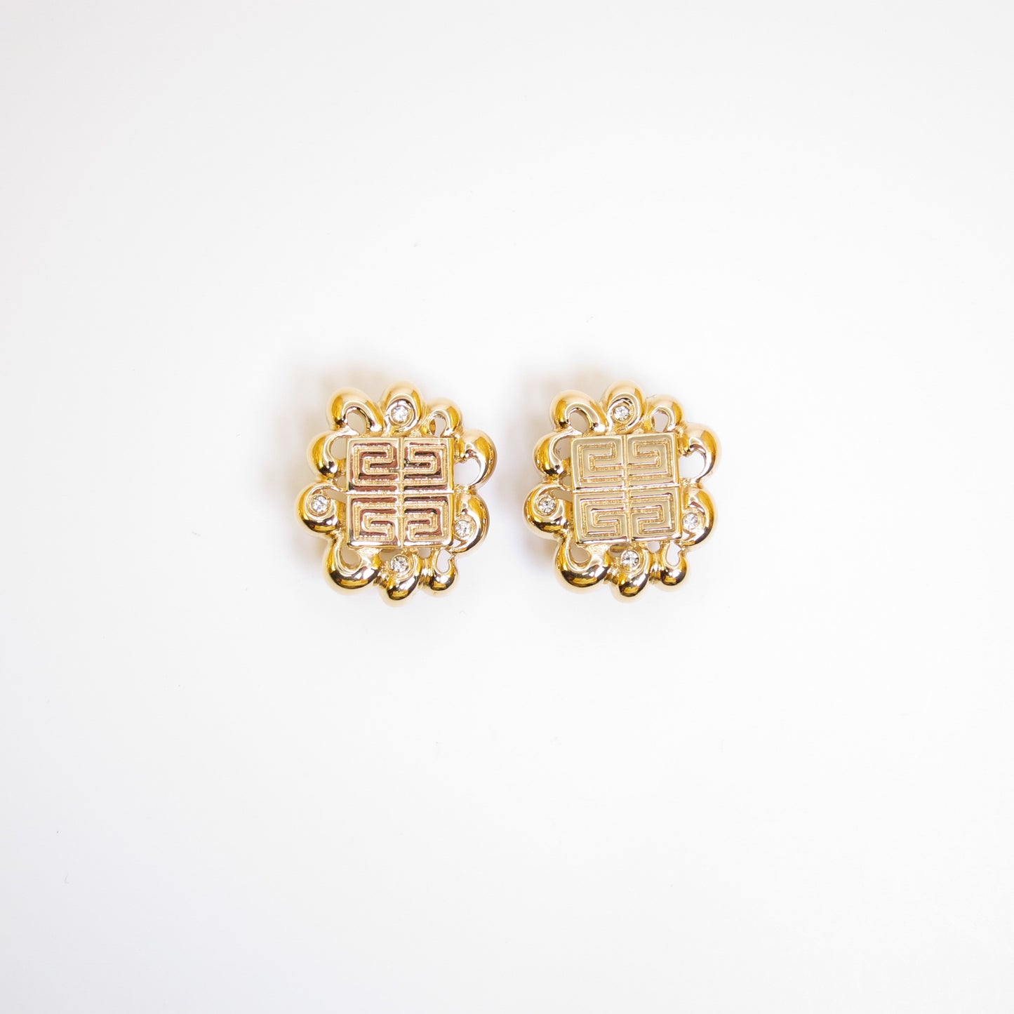 Givenchy Vintage 4G Logo Stylish Golden Clip-on Earrings