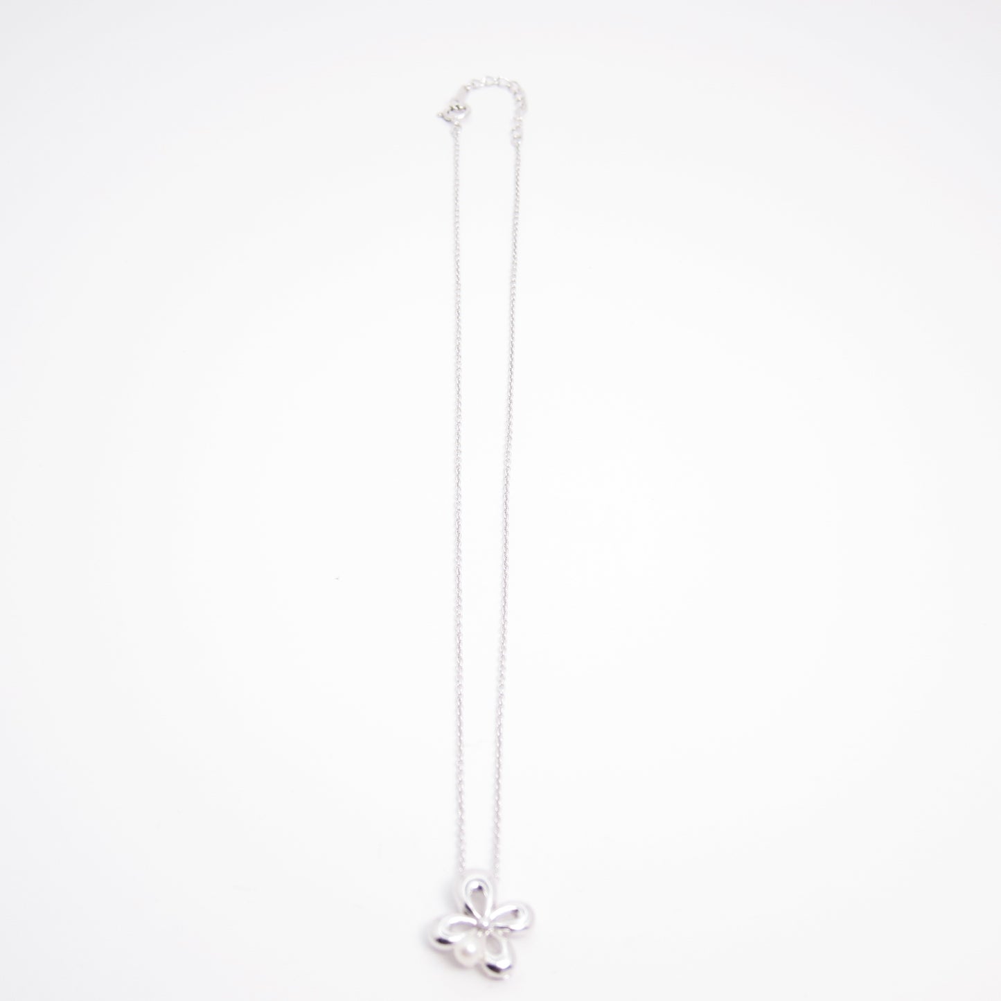Tasaki Vintage Flower Motif with Pearl Silver Necklace