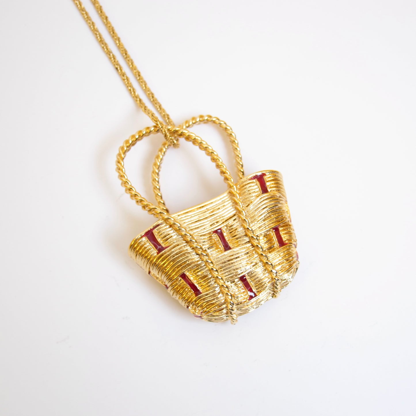 Balenciaga Vintage Bag Motif Pendant Golden Long Necklace