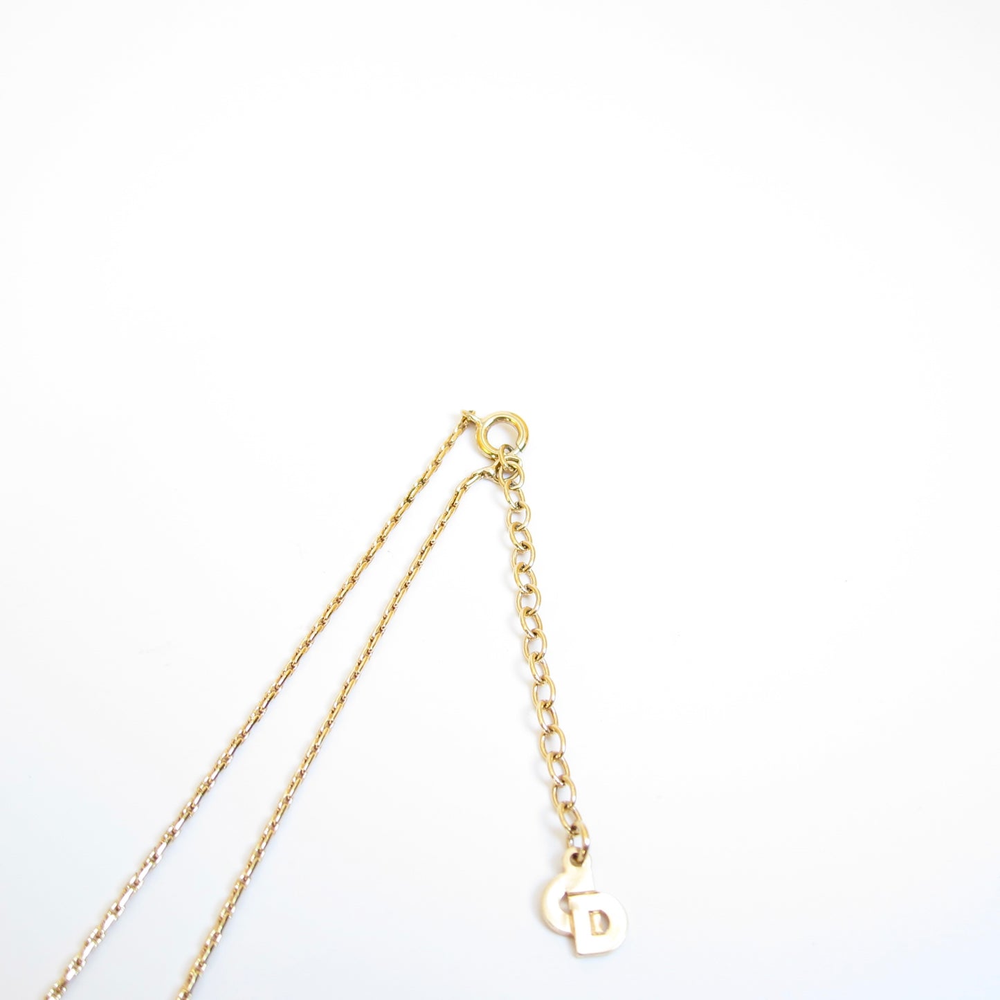 Christian Dior Vintage Heart Shape Rhinestone Golden Necklace