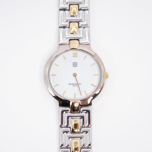Givenchy Vintage Round White Face Two Tone Watch