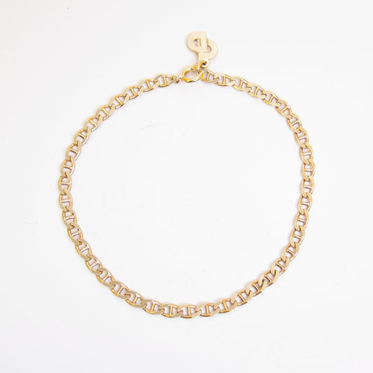 Christian Dior 復古時尚鏈條金色手鍊