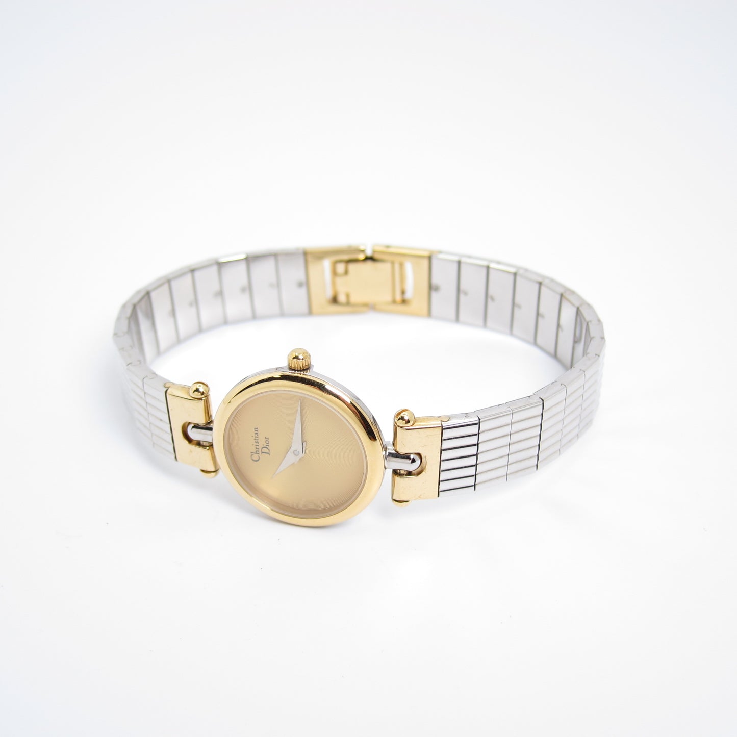Christian Dior Vintage Round Golden Face Two Tone Watch