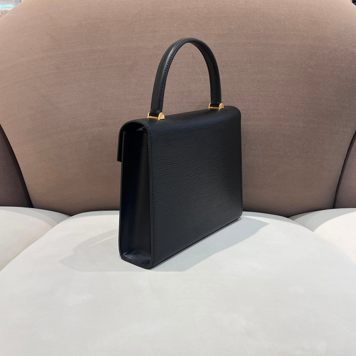 Louis Vuitton Vintage Black Epi Malesherbes Top Handle Handbag