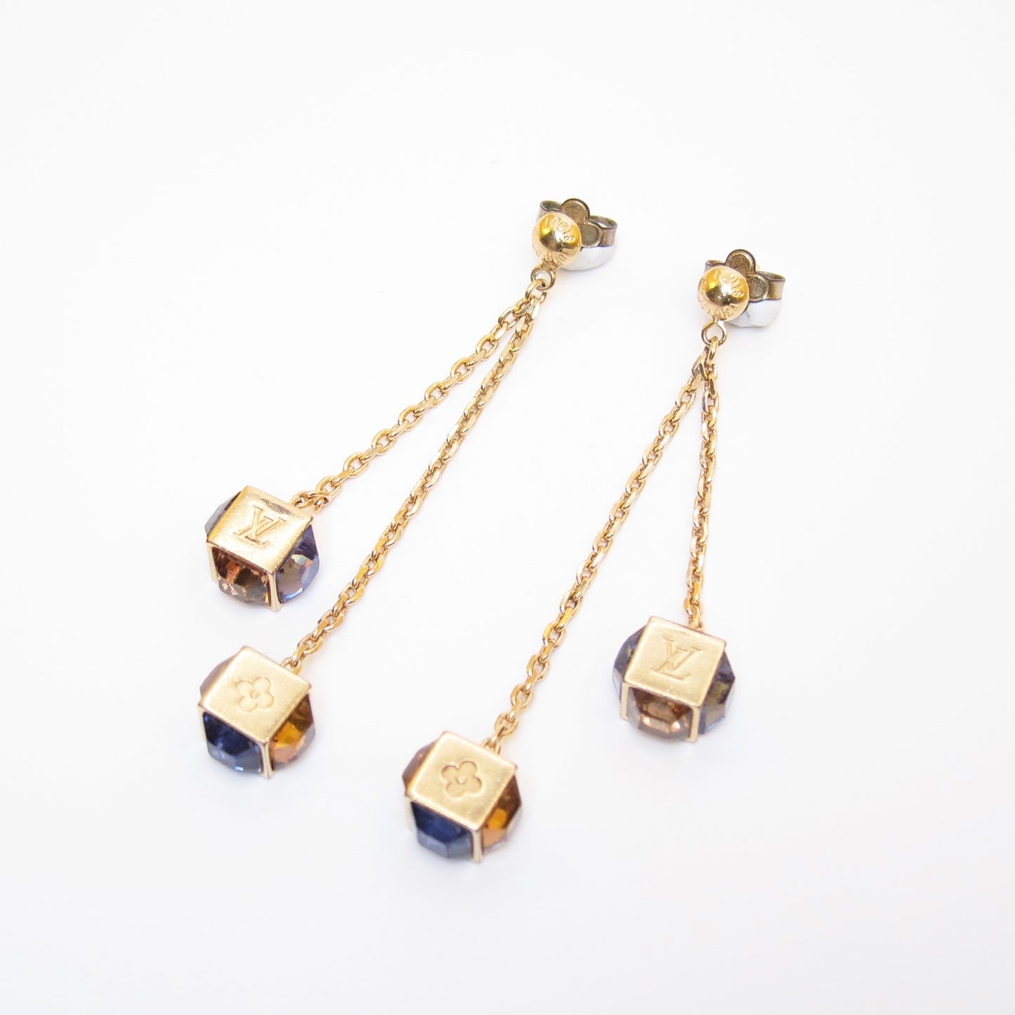Louis Vuitton Vintage Gamble Dangle Golden Earrings
