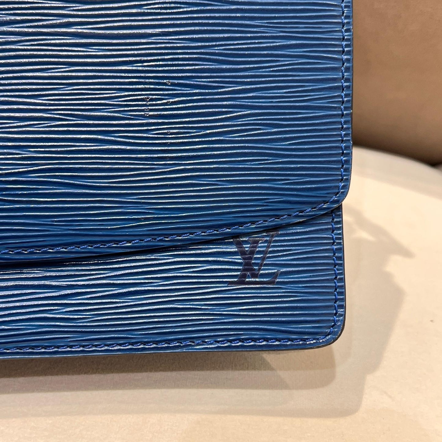 Louis Vuitton Vintage Epi Grenelle Blue Structured Shoulder Bag