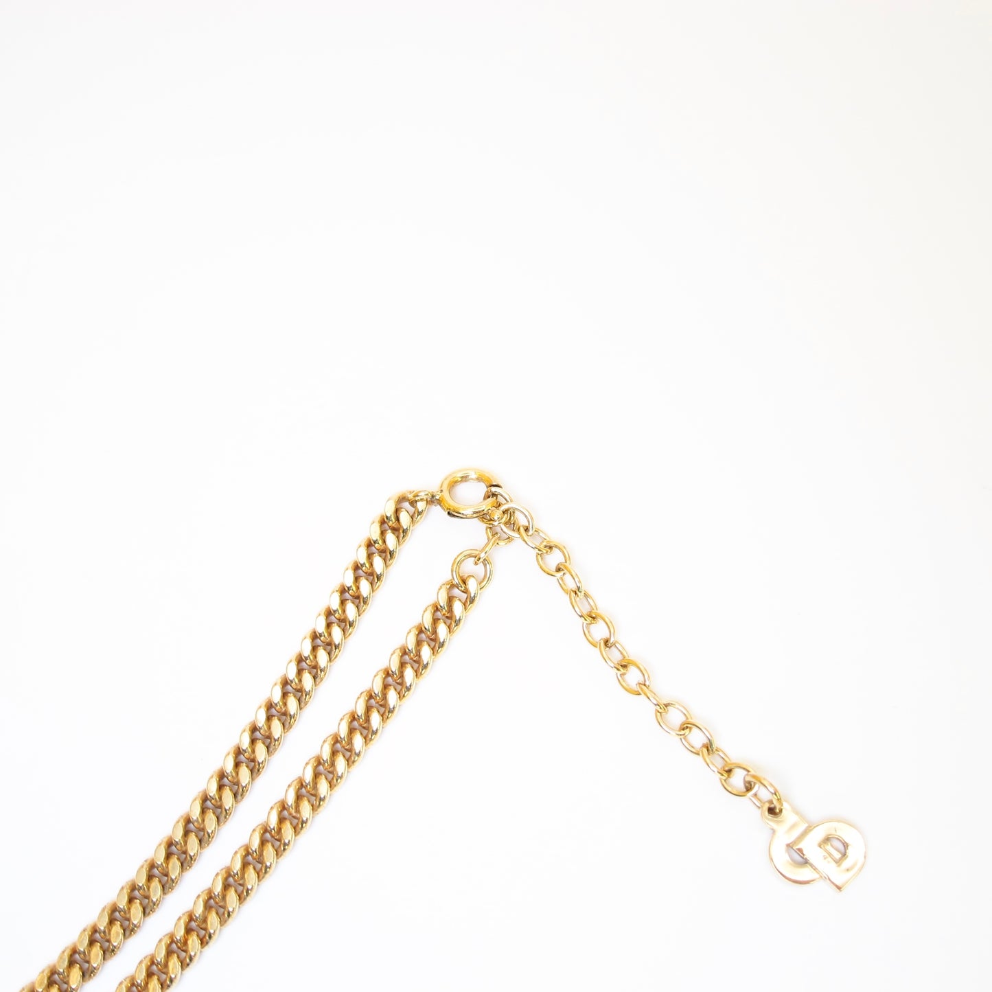 Christian Dior Vintage CD Logo Golden Chain Necklace