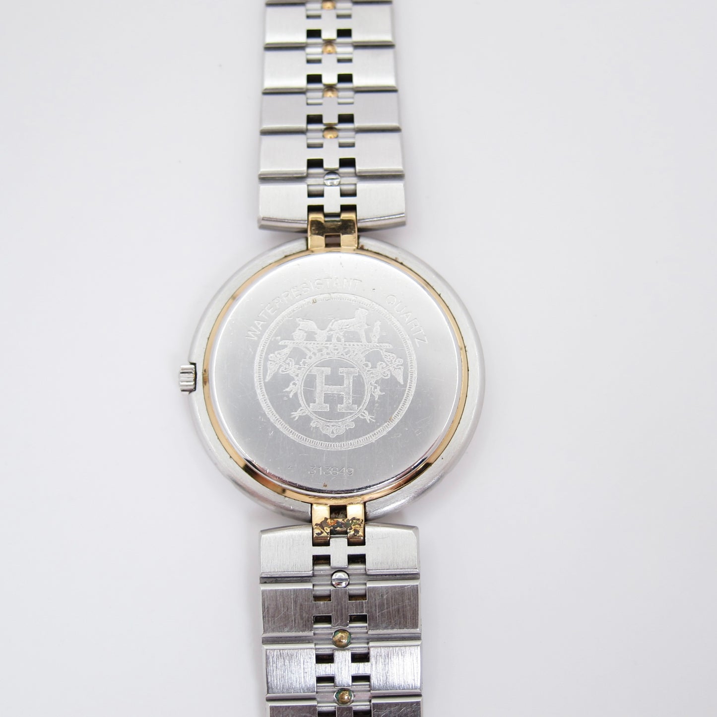 Hermes Vintage Profile White Face with Date and H Bracelet Watch