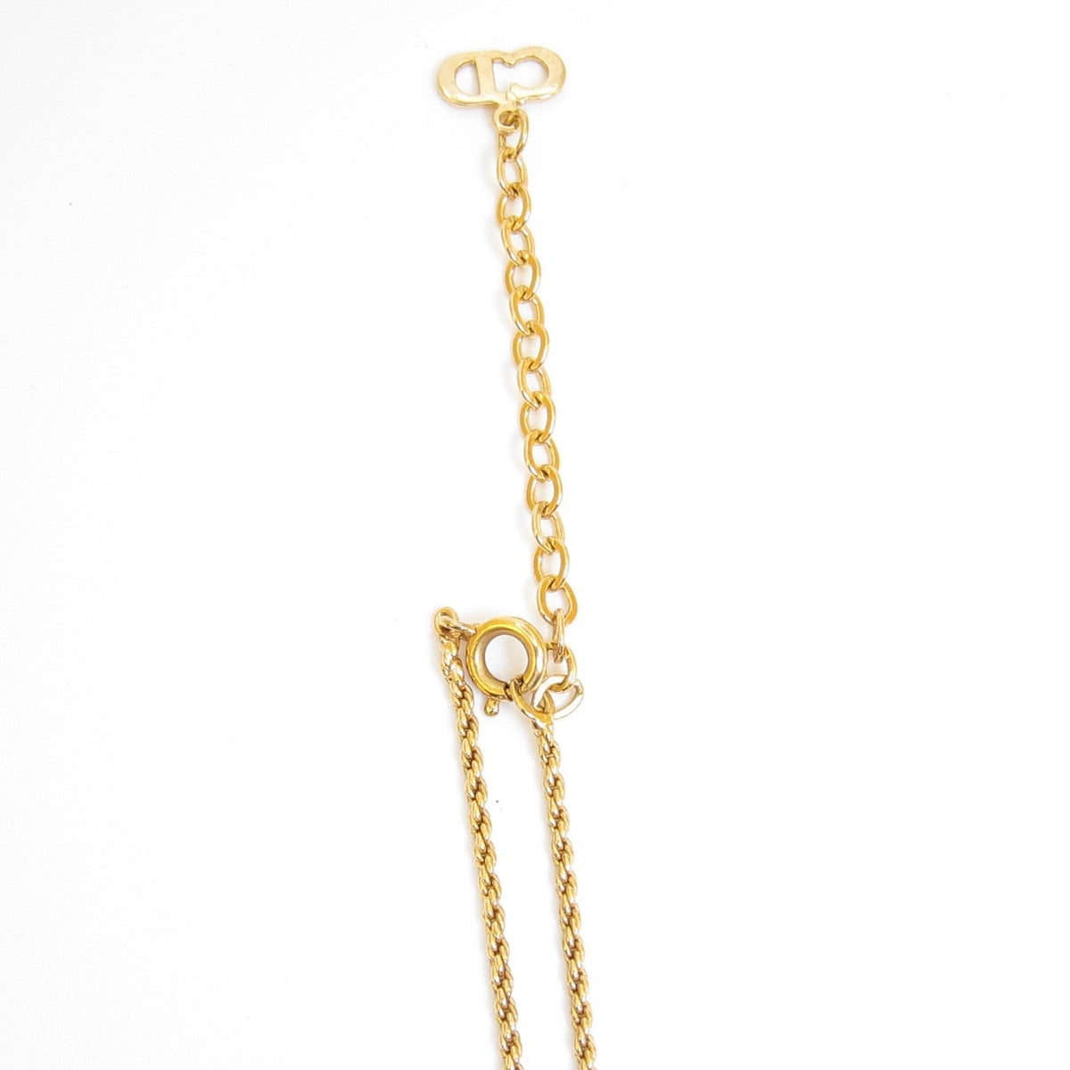 Christian Dior Vintage Teardrop CD Logo Gold-Tone Necklace