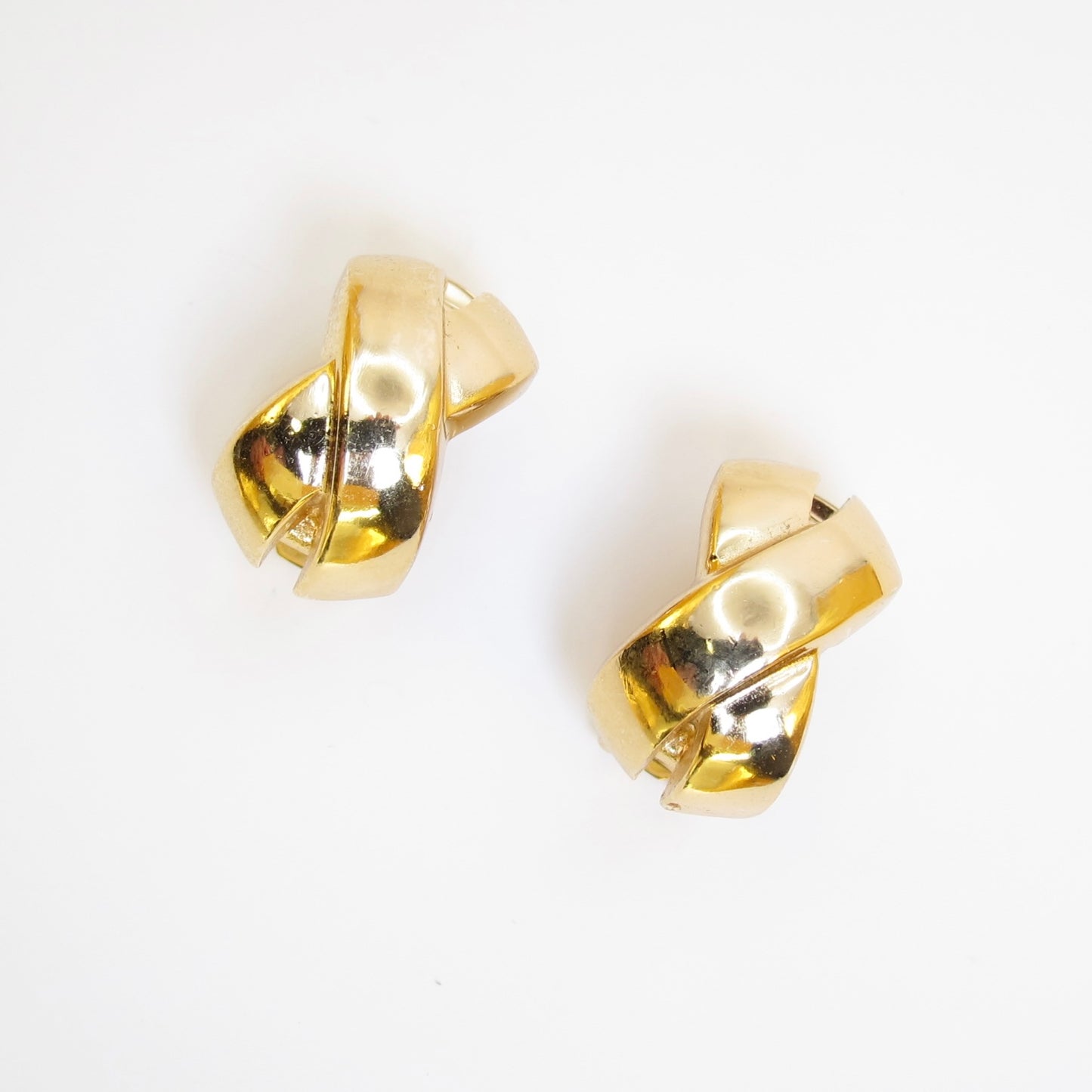 Christian Dior Vintage Cross Motif Golden Clip-on Earrings