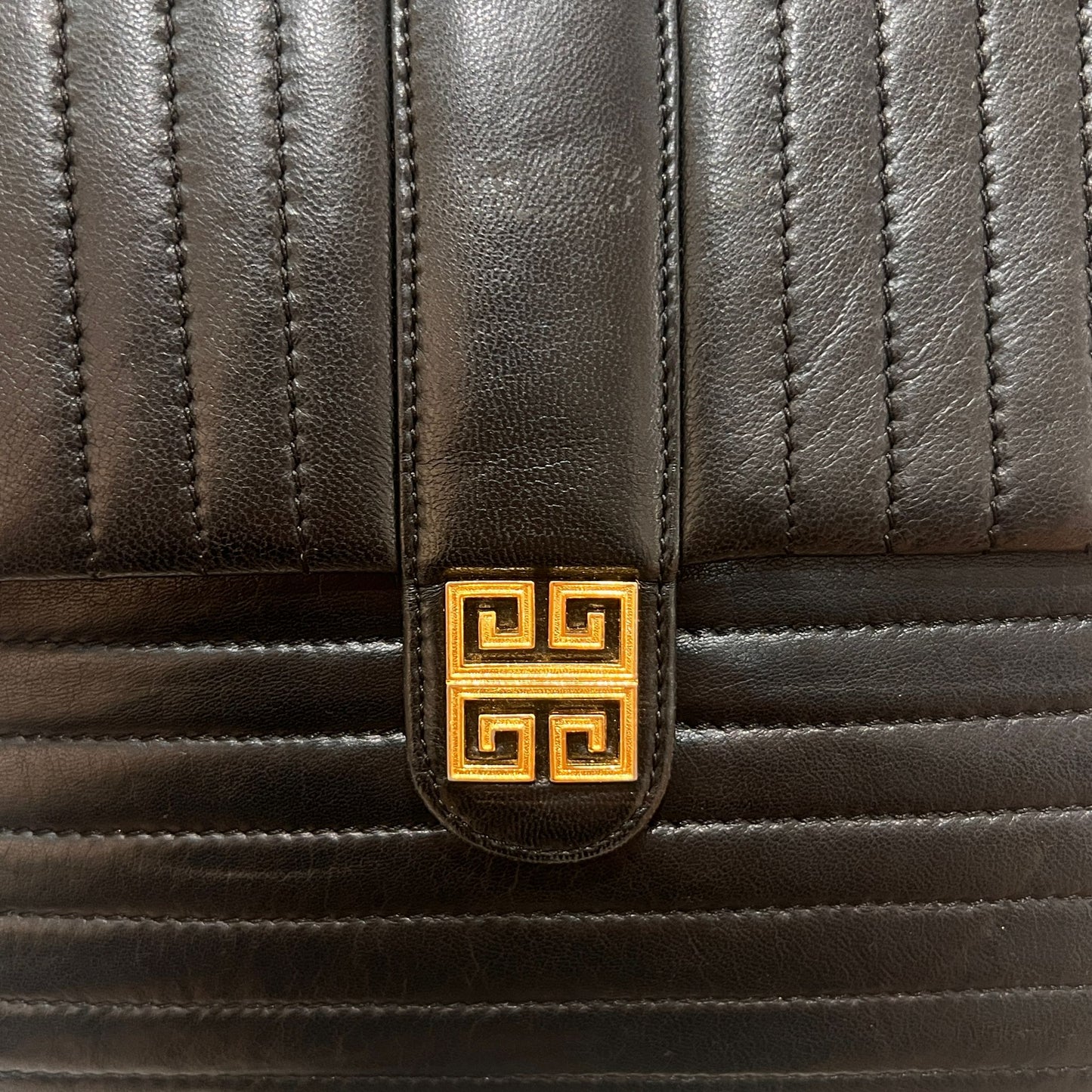 Givenchy Vintage Black Quilted Leather 4G Logo Flap Shoulder Bag