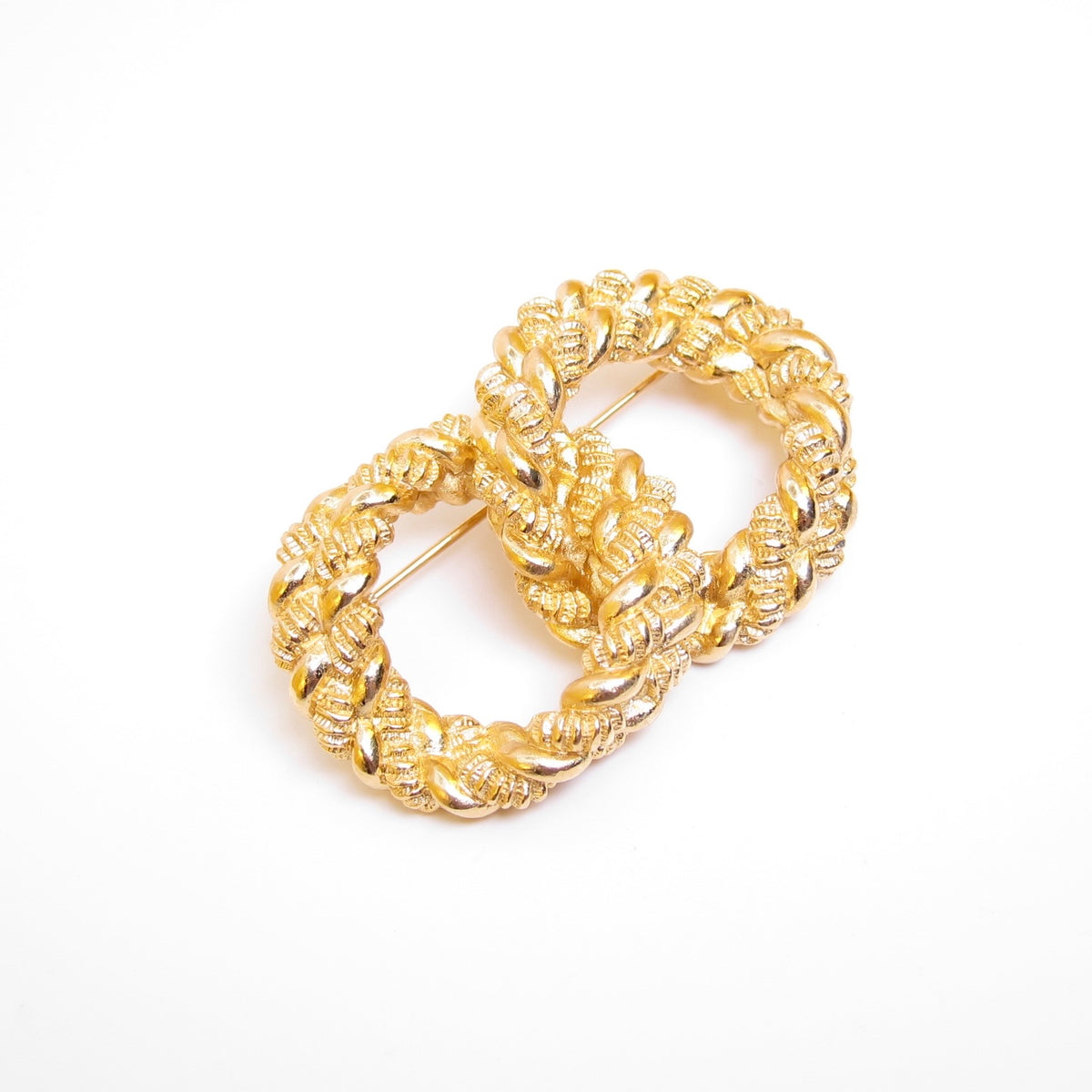 Christian Dior Vintage Twisted Rope Golden Brooch