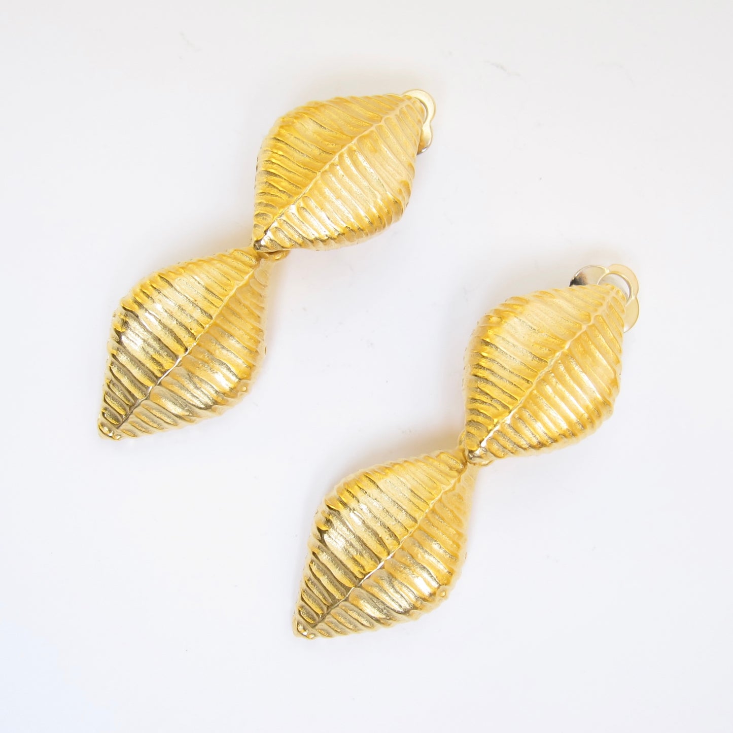 Givenchy Vintage Leaf Motif Golden Clip-on Earrings