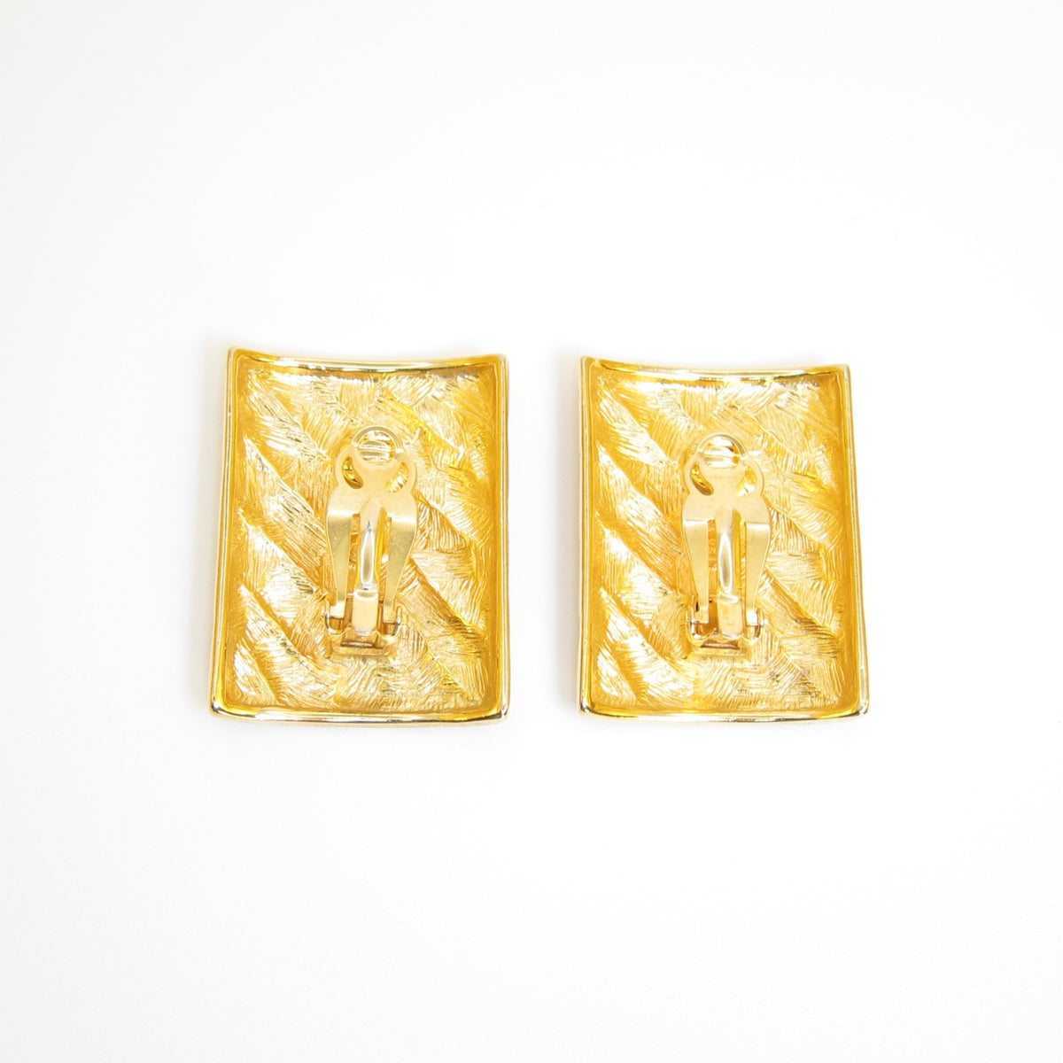 Givenchy 中古斜紋金色耳夾