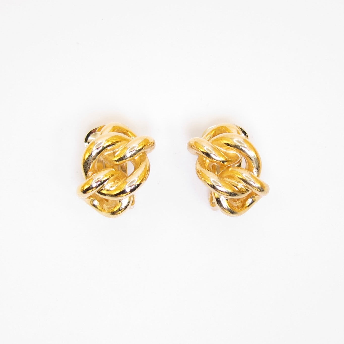 Christian Dior Vintage Golden Chain Link Clip-on Earrings