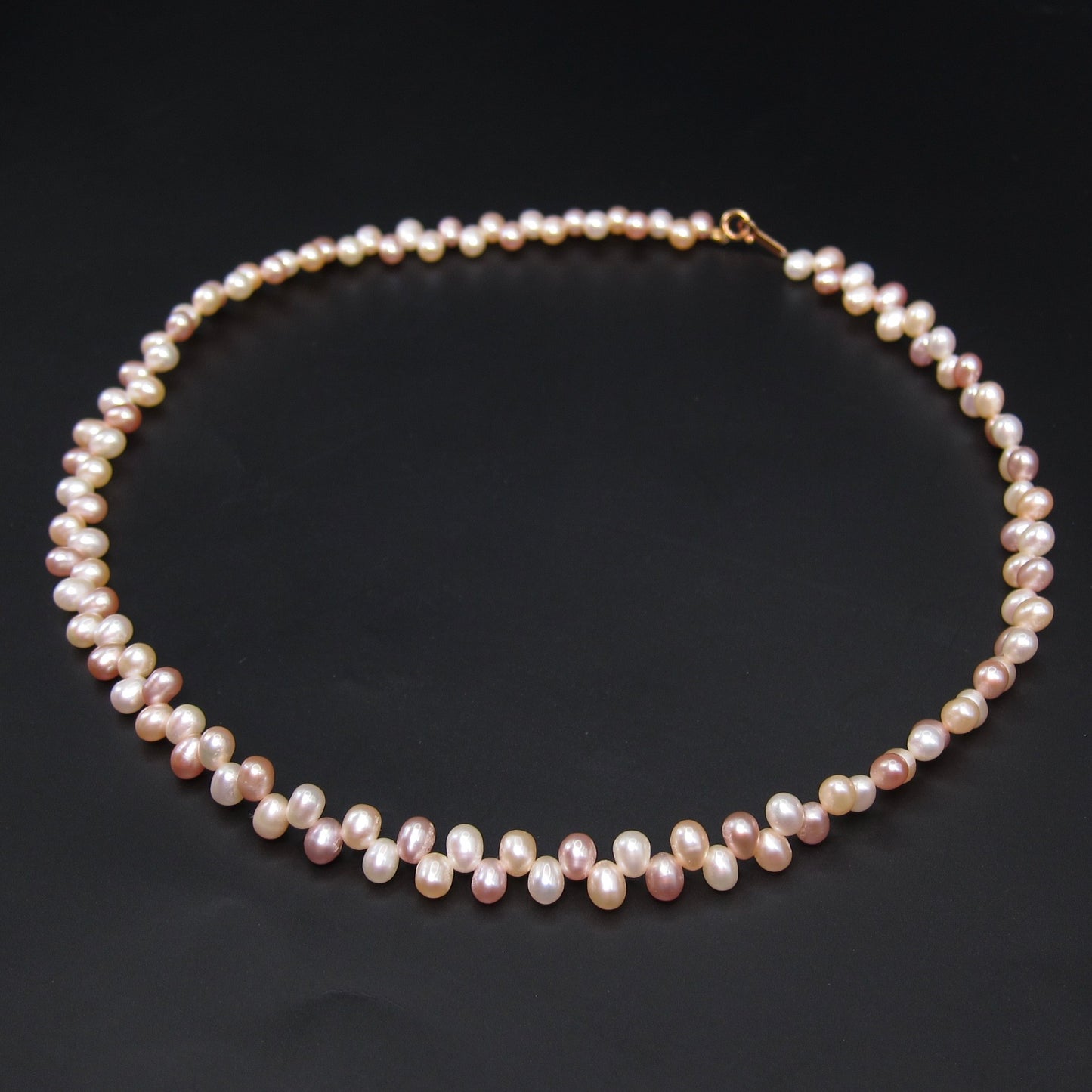 No Brand Vintage Multi Color Freshwater Pearl with K18 Clasp Necklace
