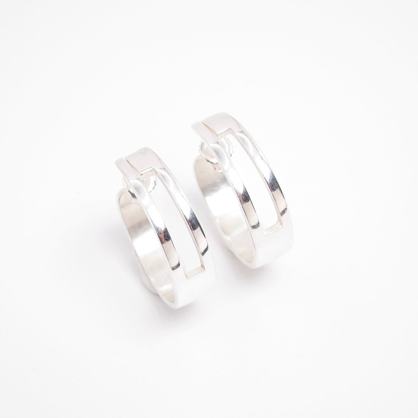 Gucci Vintage G Logo Hoop 925 Silver Earrings