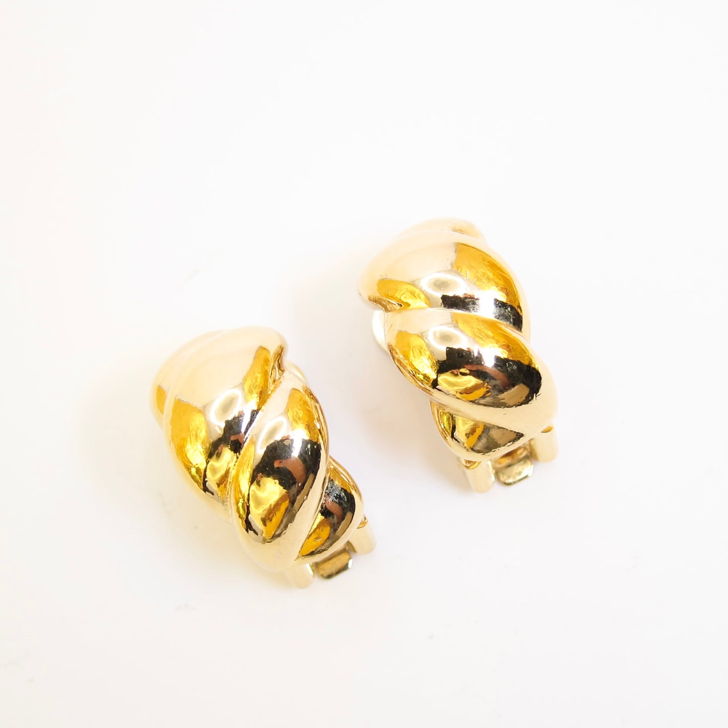 Christian Dior Vintage Stylish Golden Clip-on Earrings