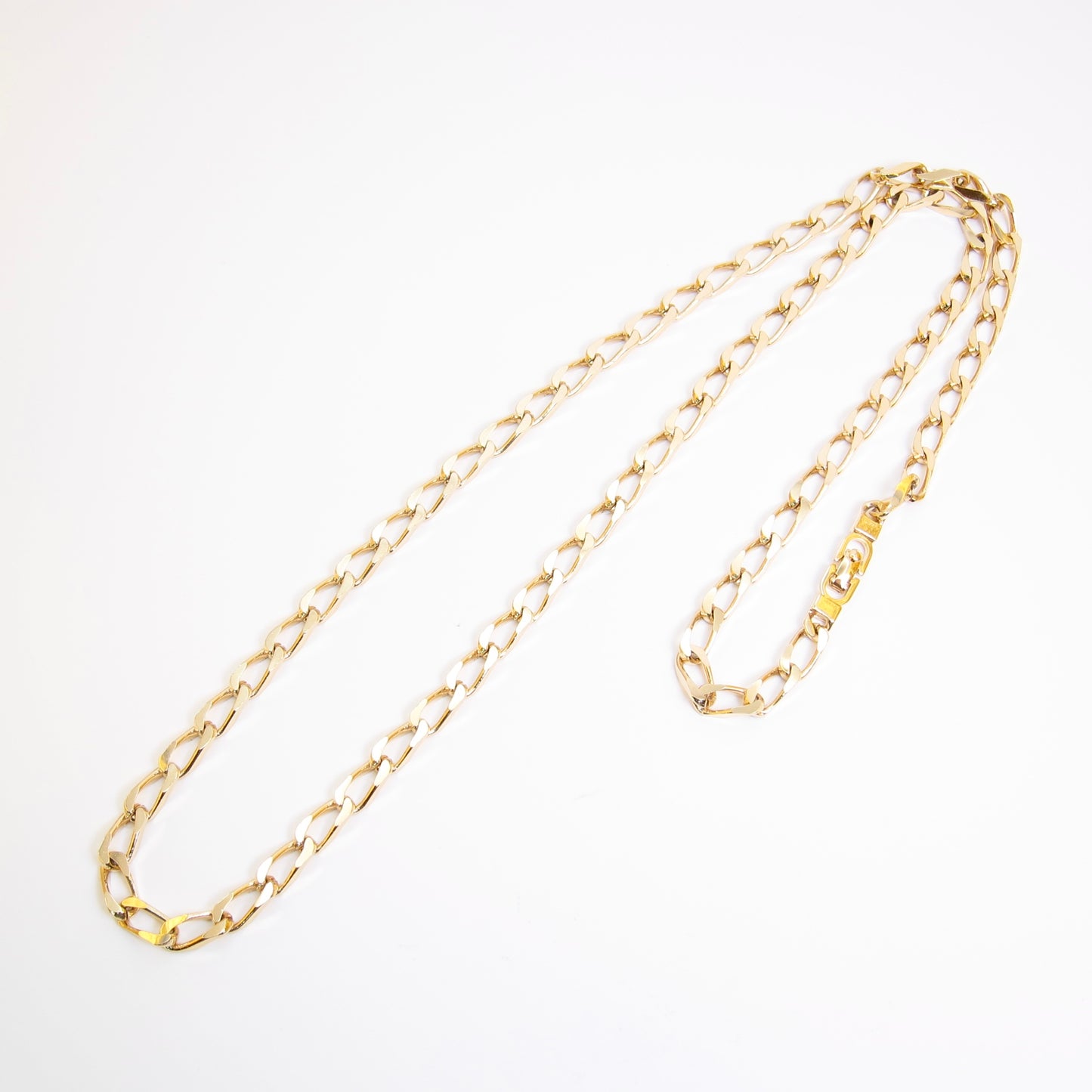 Christian Dior Vintage Stylish Golden Chain Long Necklace