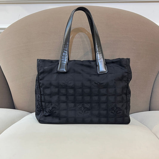 Chanel New Travel Line Black Nylon Tote Bag
