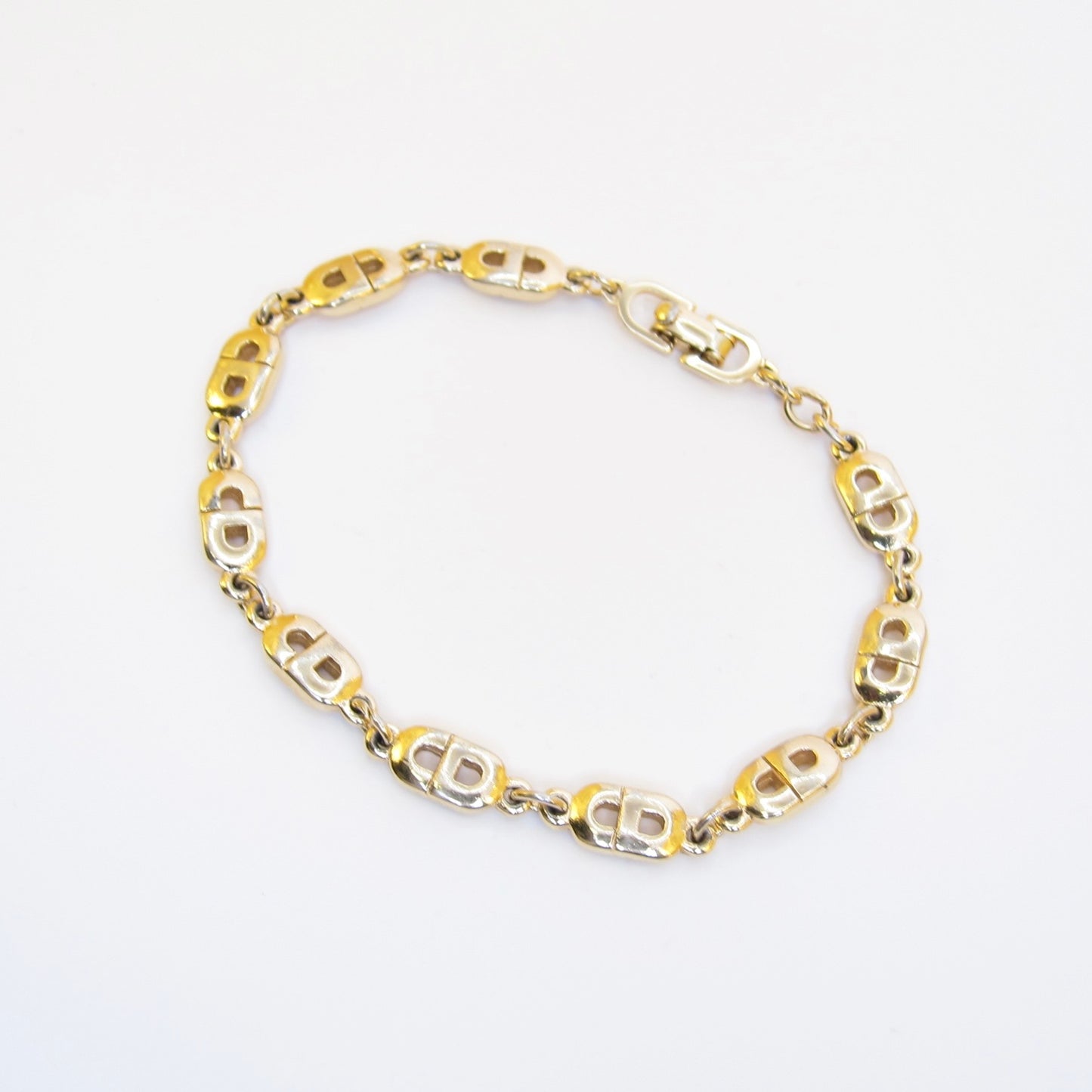 Christian Dior Vintage CD Logo Golden Bracelet