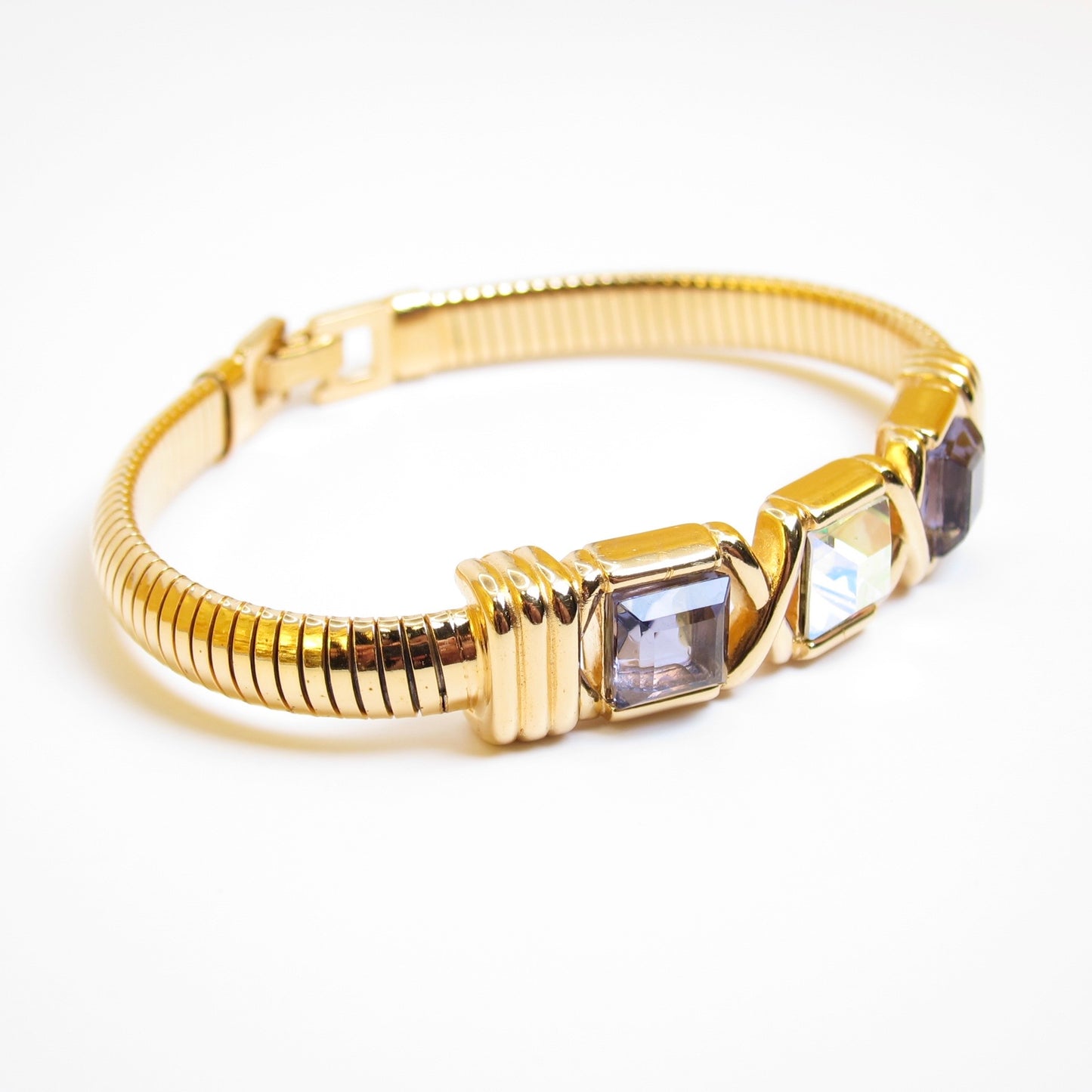 Monet Vintage Multi Color Stone Golden Bracelet