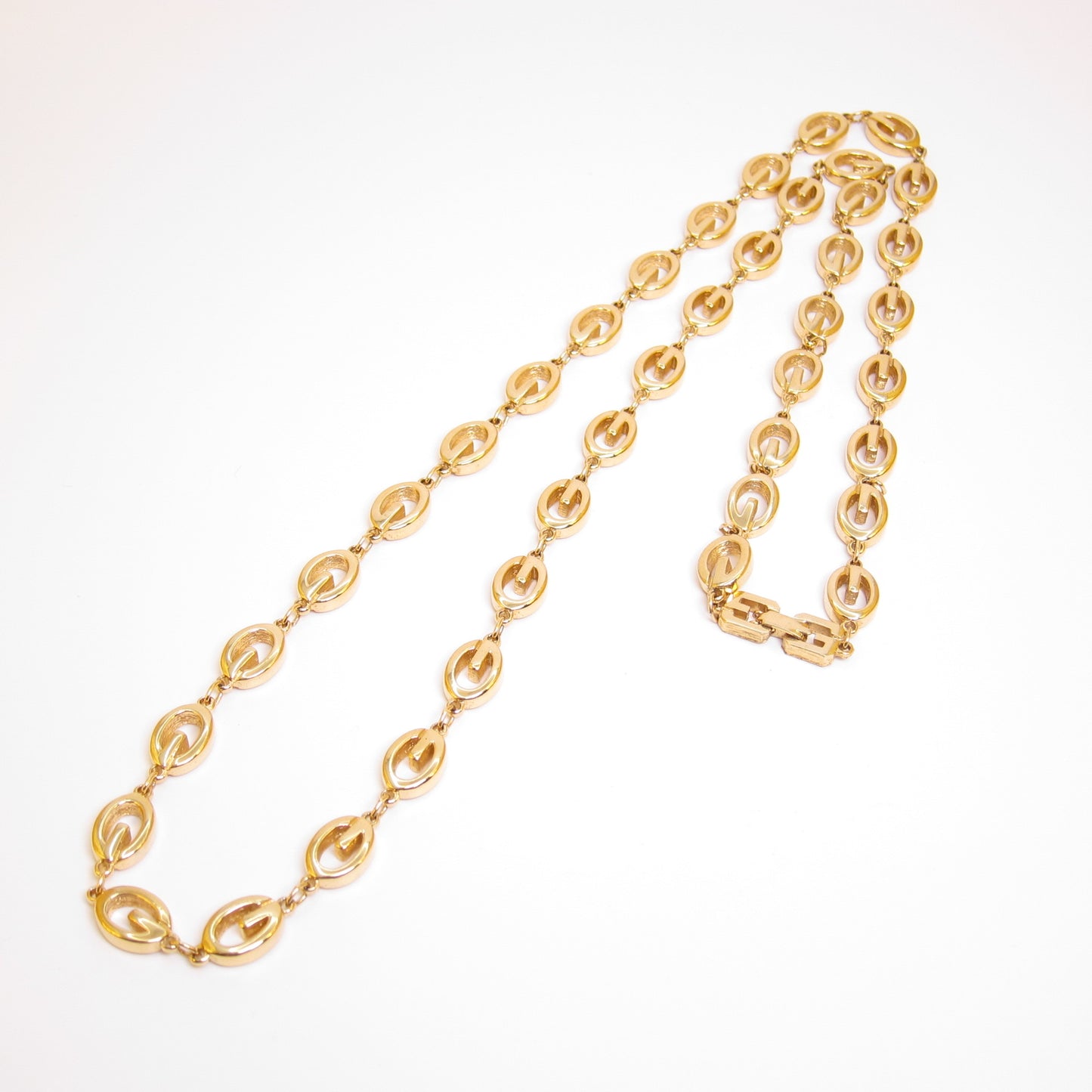 Givenchy Vintage G Logo Golden Long Necklace