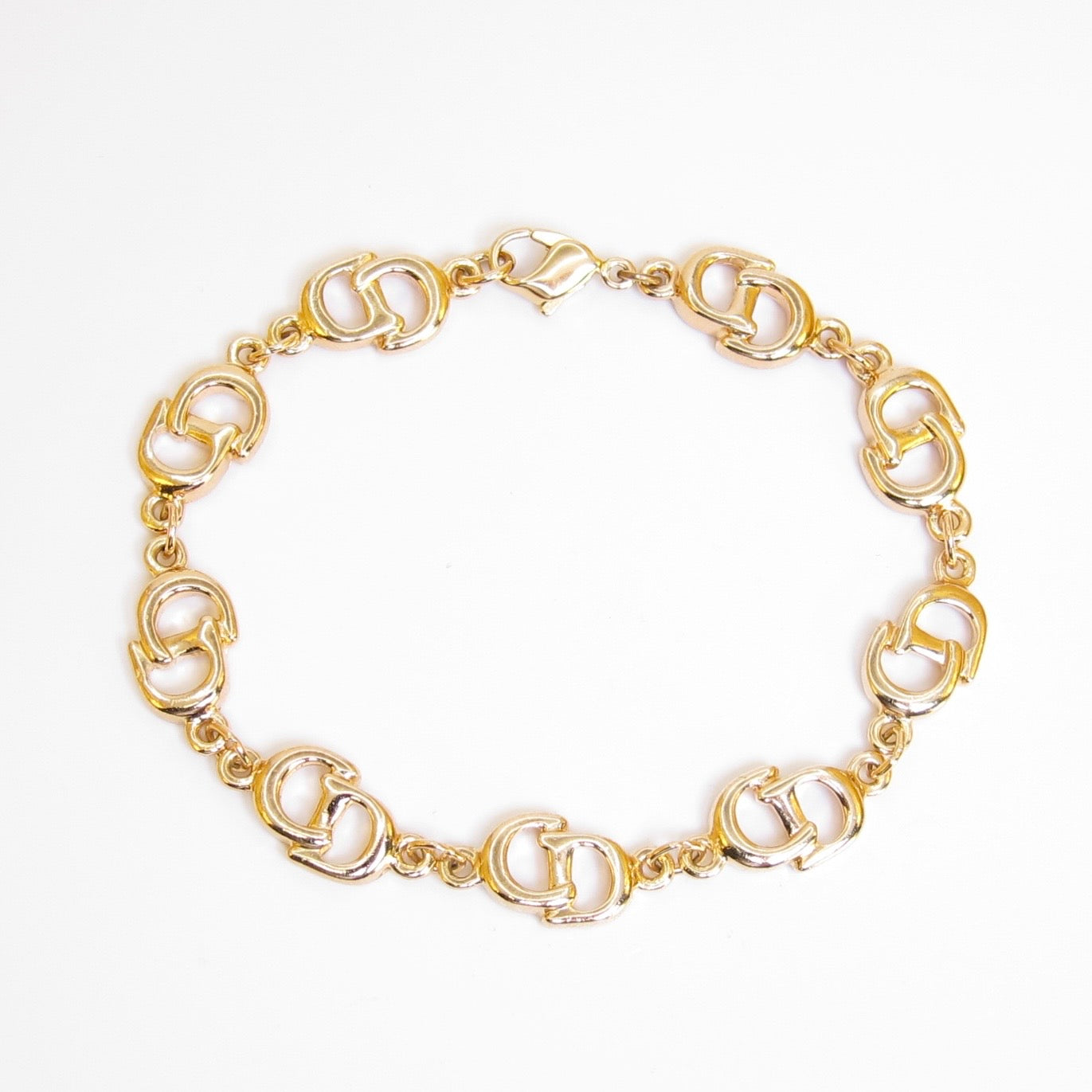 Christian Dior Vintage CD Logo Golden Bracelet