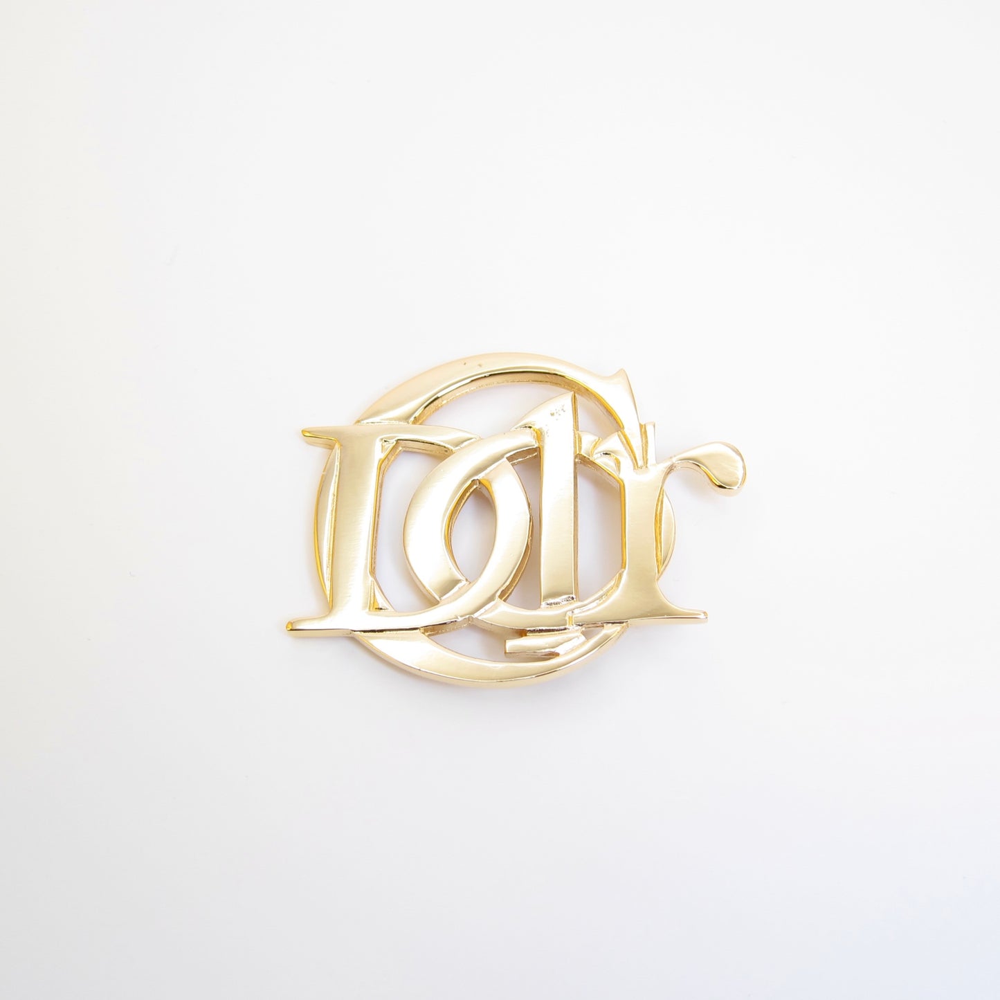 Christian Dior Vintage Dior Logo Golden Brooch