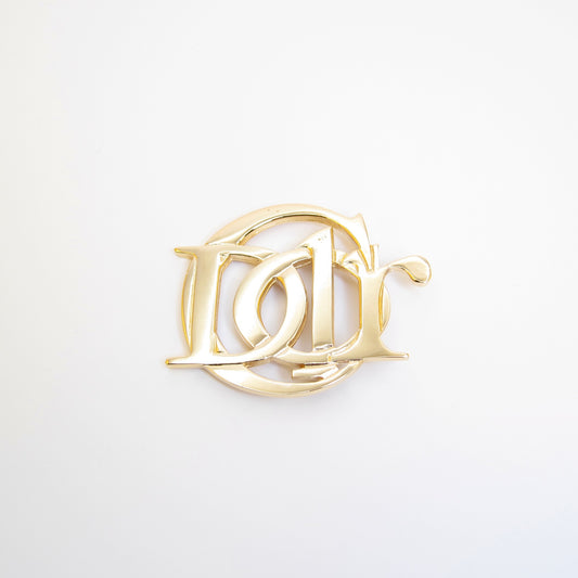 Christian Dior Vintage Dior Logo Golden Brooch